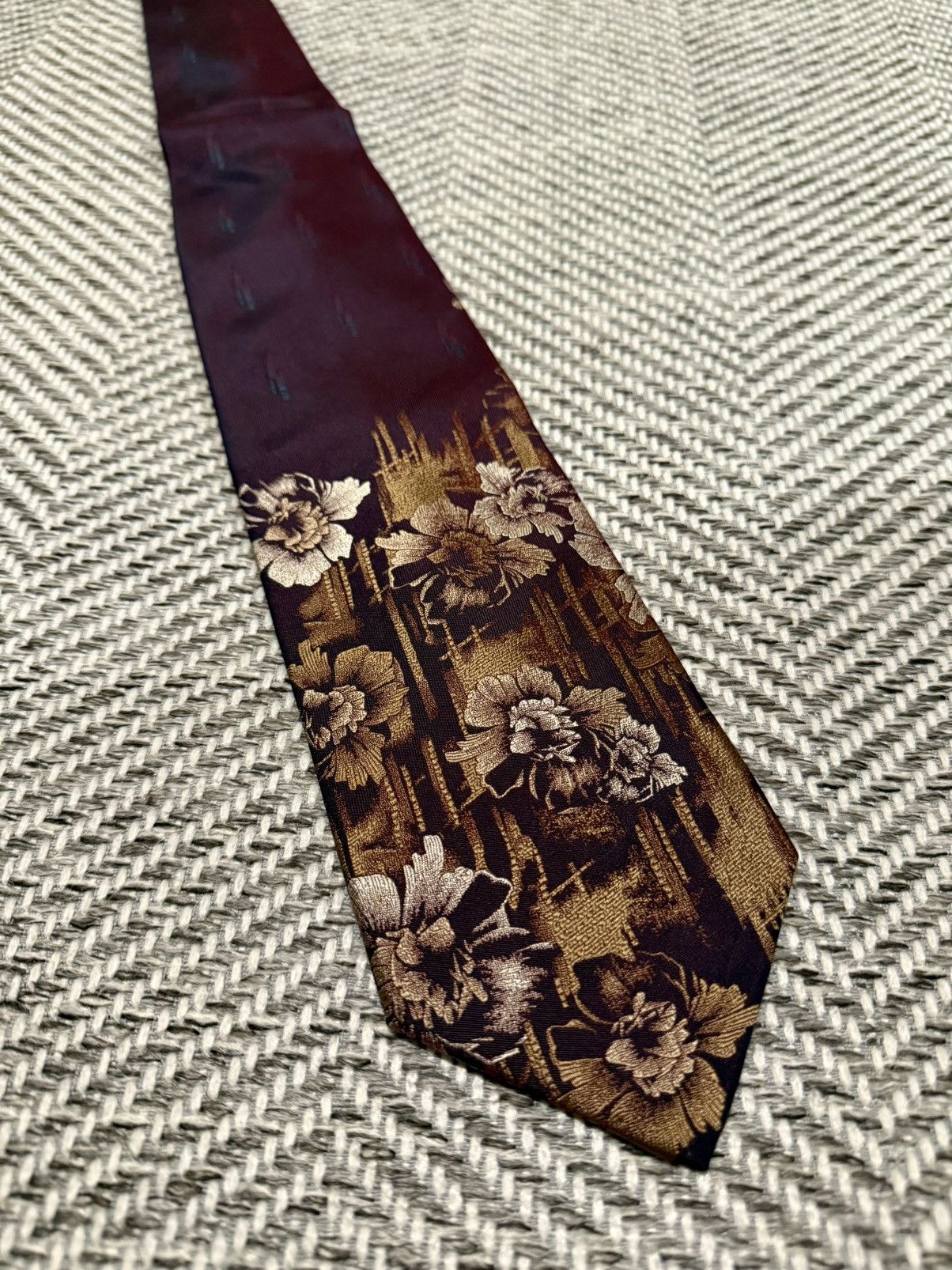 Jean Paul Gaultier JEAN PAUL GAULTIER HOMME Dark Pattern Burgundy COLOR TIE Size ONE SIZE - 1 Thumbnail