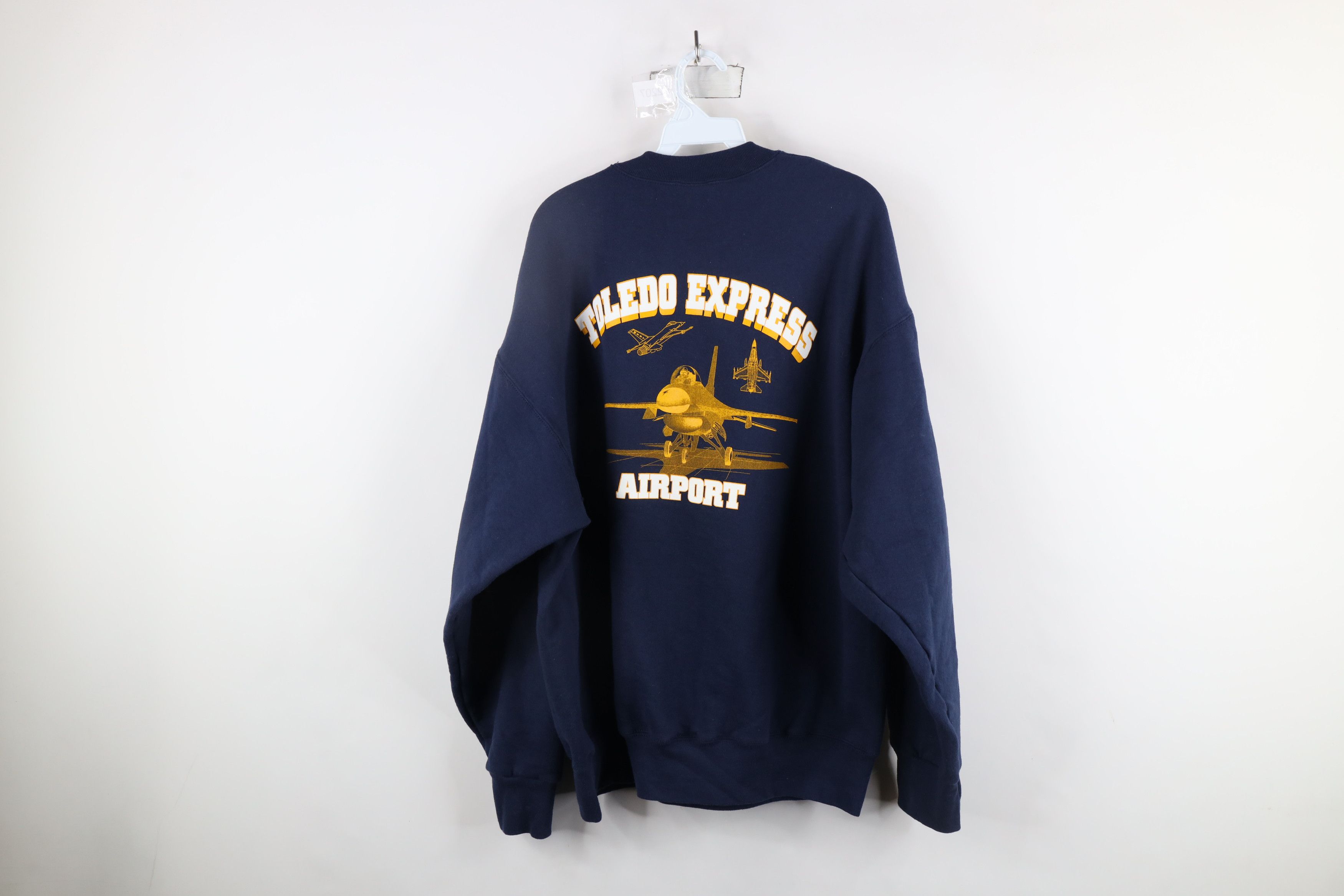 Vintage Vintage 90s Out Toledo Express Airport Airplane Sweatshirt Size US XL / EU 56 / 4 - 10 Thumbnail