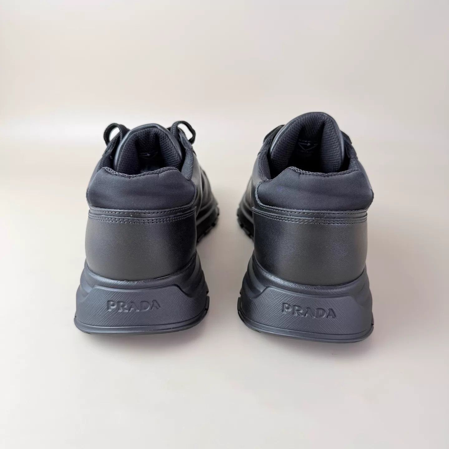 Prada Prada Black Triangle Logo Sneakers EU 41 Mint Size US 8 / EU 41 - 3 Thumbnail