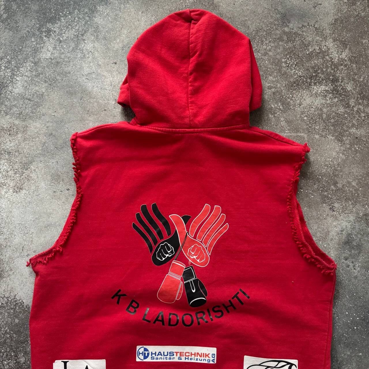 Hysteric Glamour × Kanye West KANYE WEST STYLE ALBANIA DISTRESSED VINTAGE HOODED TOP Y2K Size US M / EU 48-50 / 2 - 8 Thumbnail