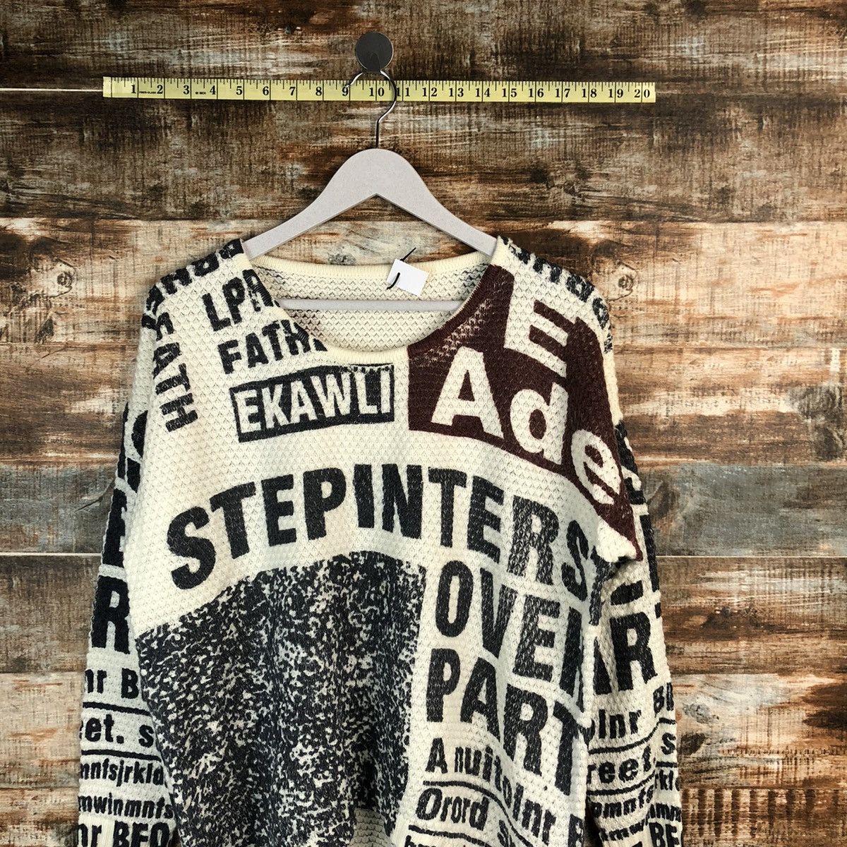 Homespun Knitwear × Japanese Brand Japan vintage White Full Print Knitwear #A1696 Size L / US 10 / IT 46 - 5 Thumbnail