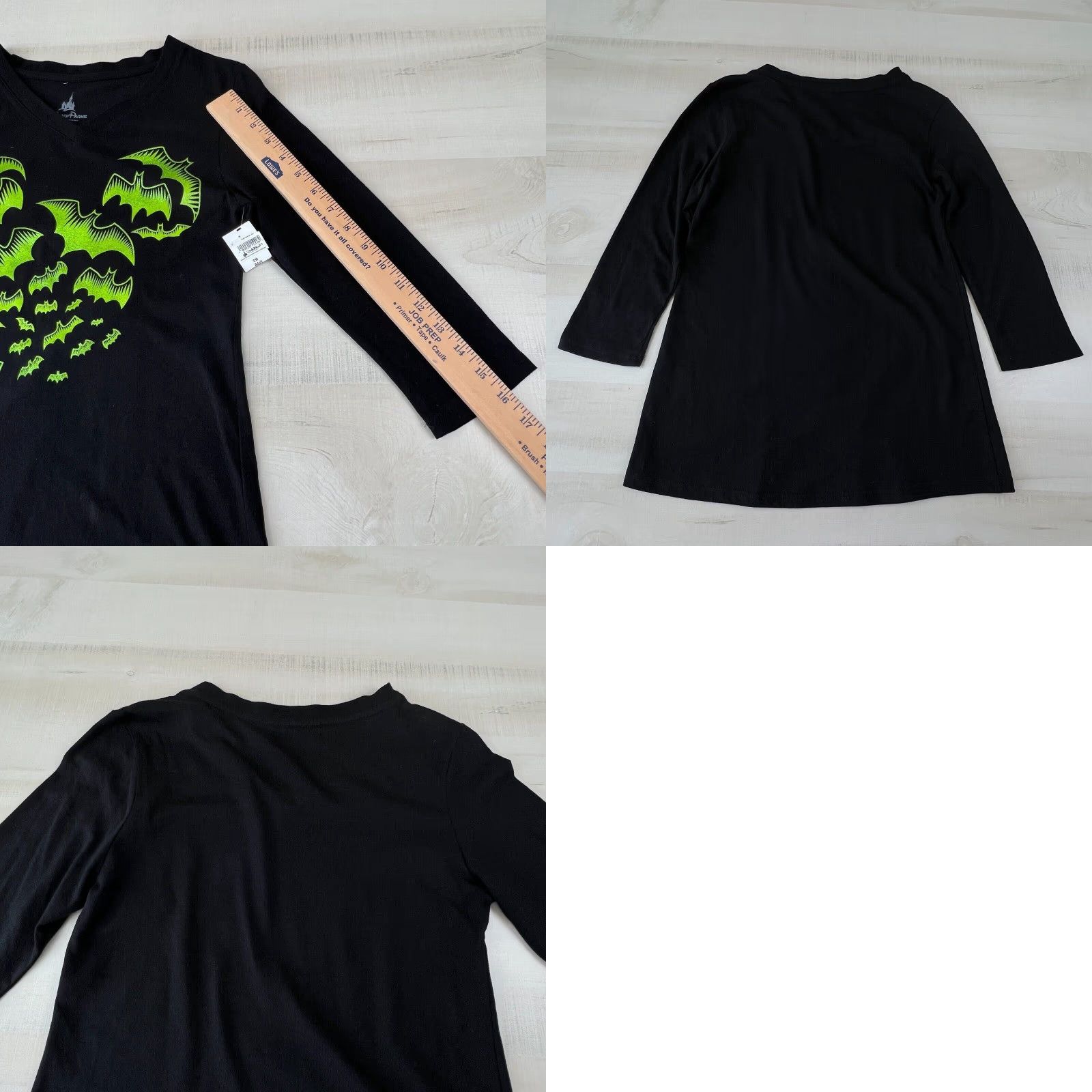 Disney Disney Parks Womens Top Small Black Green Bats 2017 WDW Shirt New - Halloween Disney Top Women’s Small Shirt Size S / US 4 / IT 40 - 8 Thumbnail