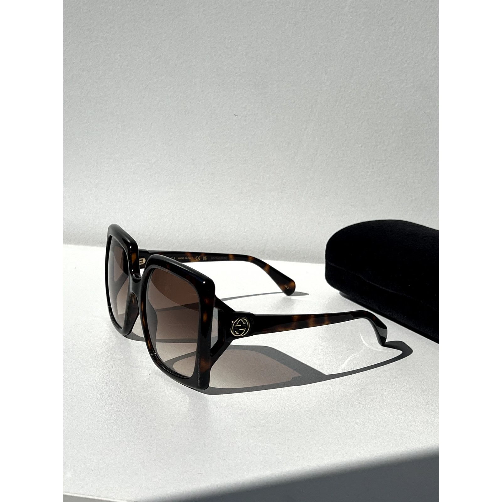 Gucci NEW Gucci GG0876S Havana Brown Square Oversized Sunglasses Size ONE SIZE - 4 Thumbnail