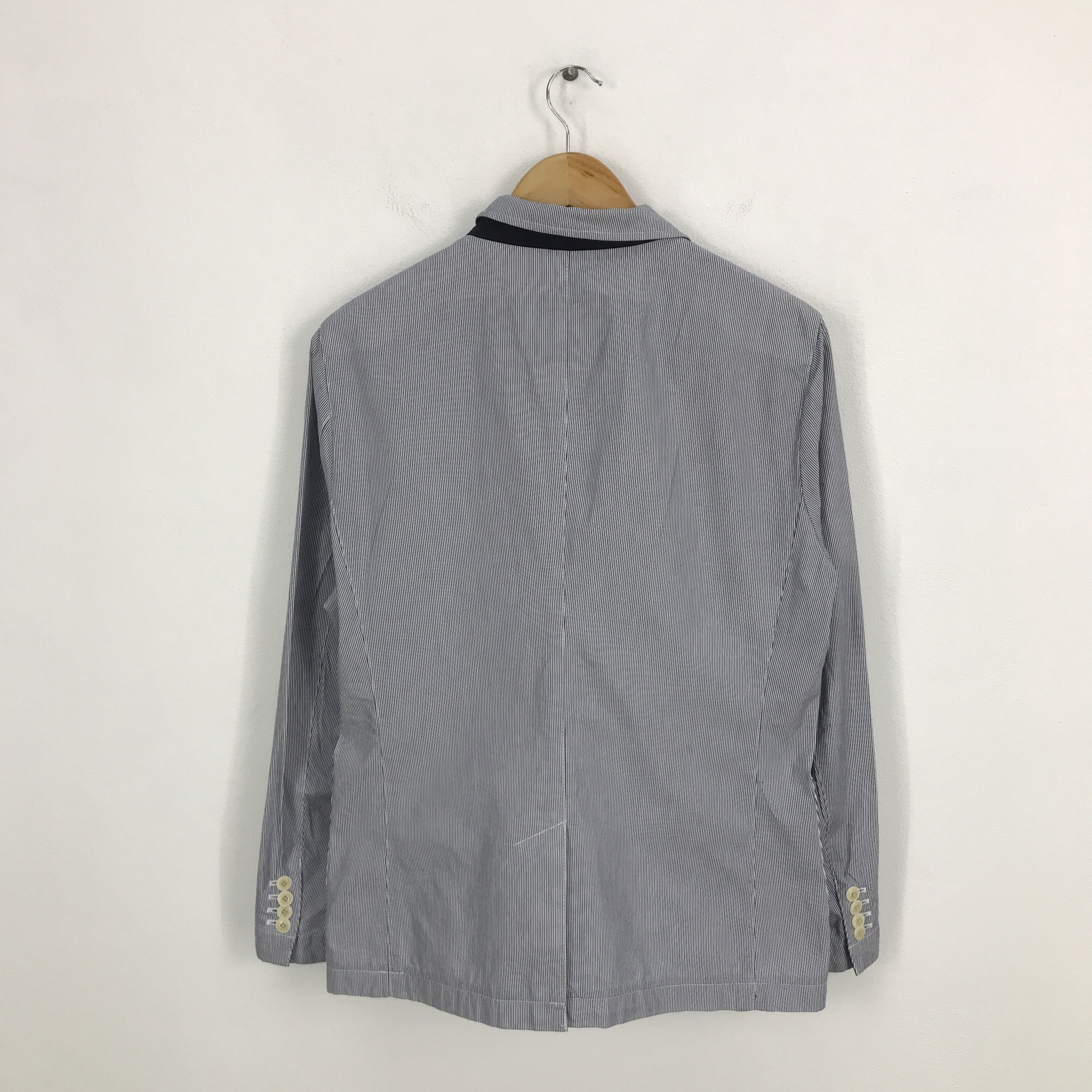 Burberry × Japanese Brand burberry black label Striped design blazer coat jacket Size US L / EU 52-54 / 3 - 2 Thumbnail