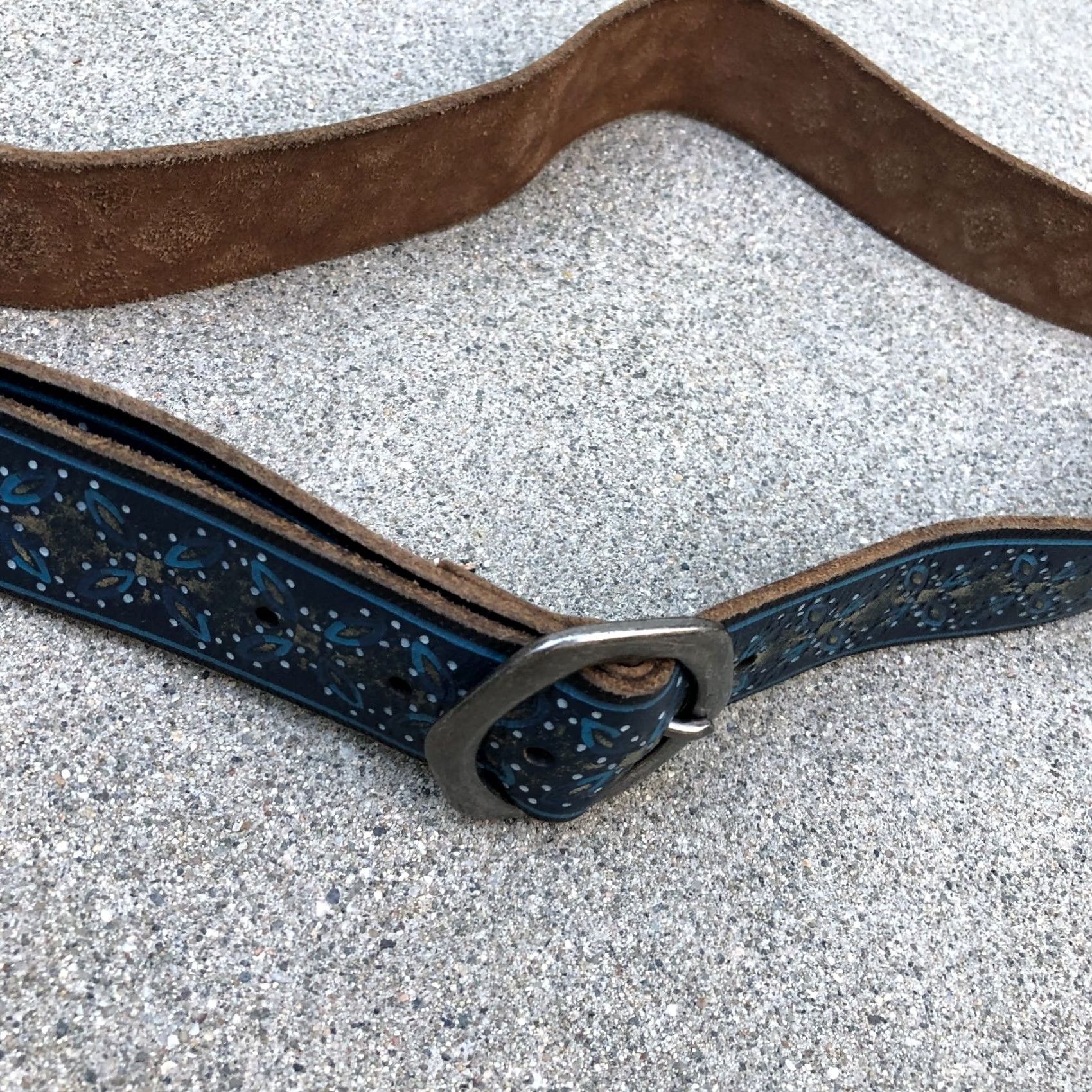 Lucky Brand LUCKY BRAND Belt Women's XL Blue Leather Waist Length: 45" Size ONE SIZE - 2 Thumbnail