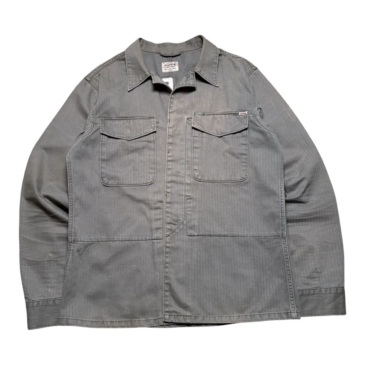 Jack & Jones Jack & Jones Olive Green Work Jacket HBT Chain Stitch Fade L Size US L / EU 52-54 / 3 - 1 Thumbnail