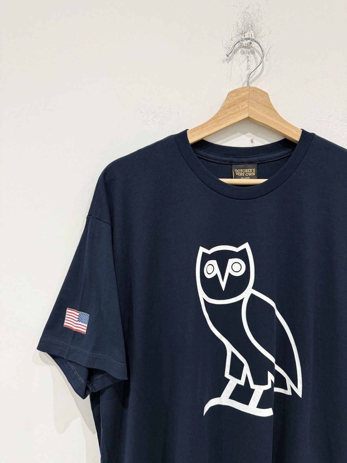 October's Very Own OVO OG Owl USA Flag Shirt Navy Size: XXL Size US XXL / EU 58 / 5 - 2 Thumbnail