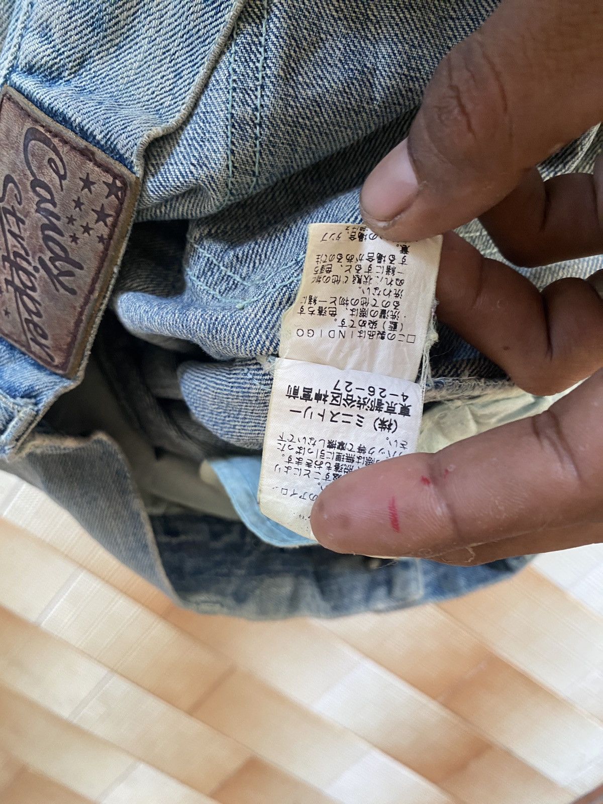 Beauty Beast × PPFM Vintage candy stripper slim cut distressed denim Size US 33 - 9 Thumbnail