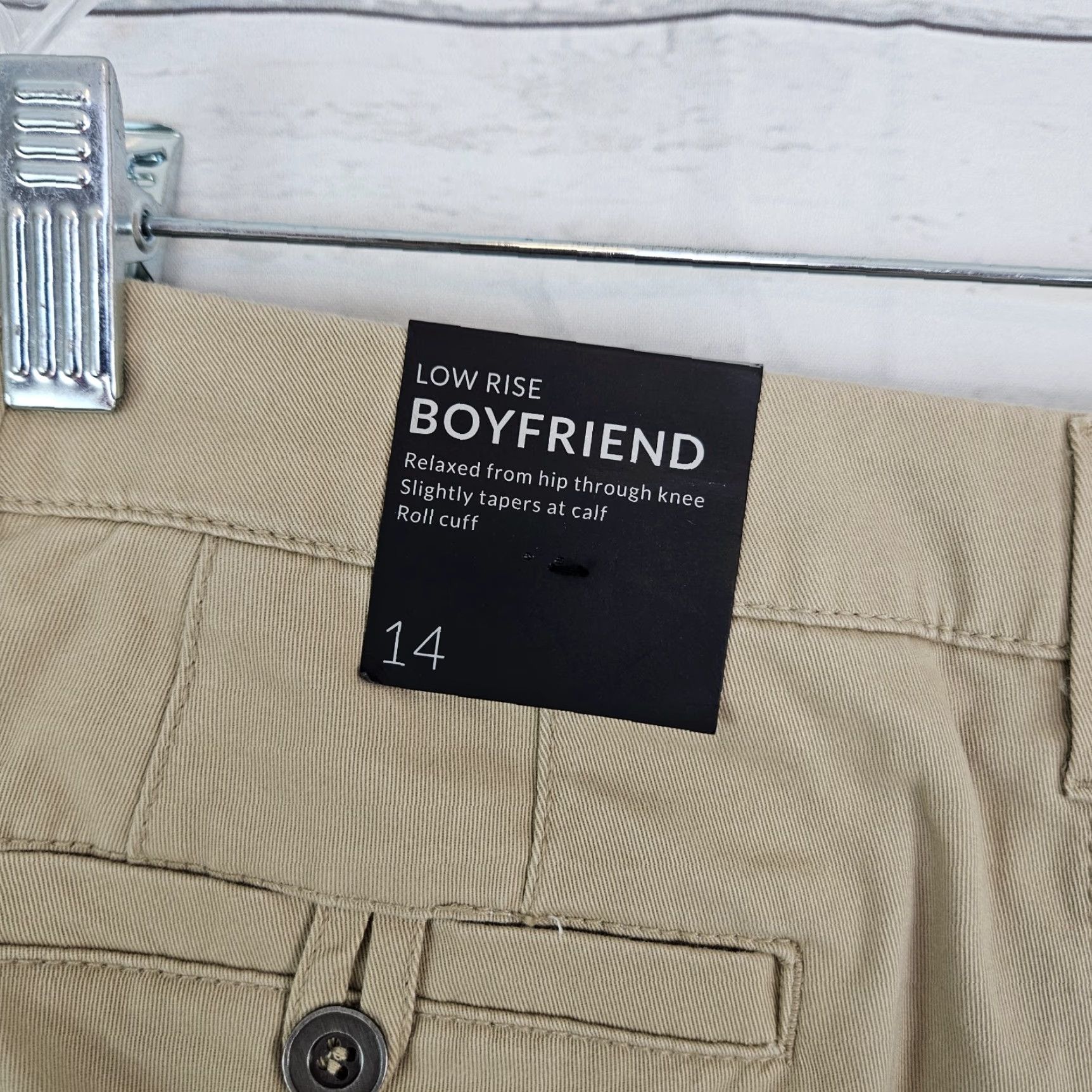 Vintage Lane Bryant Womens Chino Pants Sz 14 Tan Cotton Blend Flat Front 32in Inseam Womens Boyfriend Straight Casual Pants Size 14 Brown Size 36" / US 14 / IT 50 - 6 Thumbnail