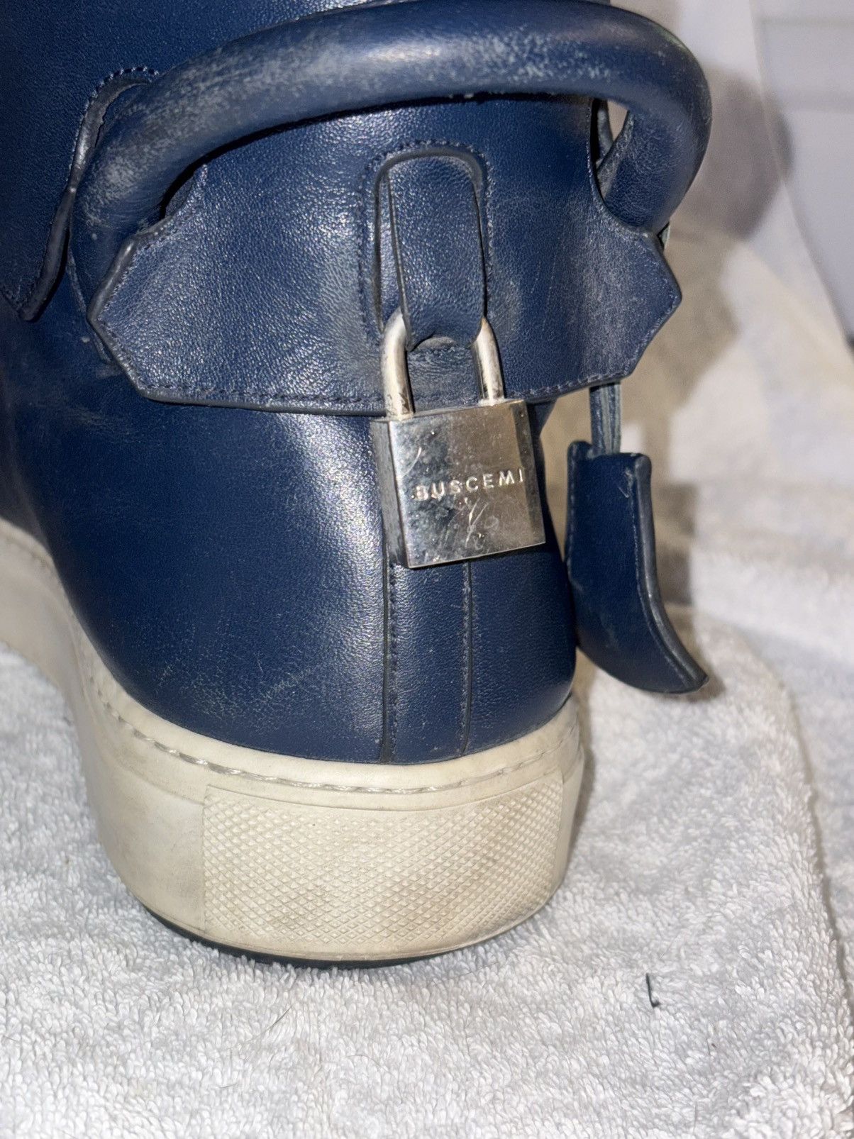 Buscemi BUSCEMI 125 mm Blue Leather HighTop Loc Sneaker Size US 9 / EU 42 - 6 Thumbnail