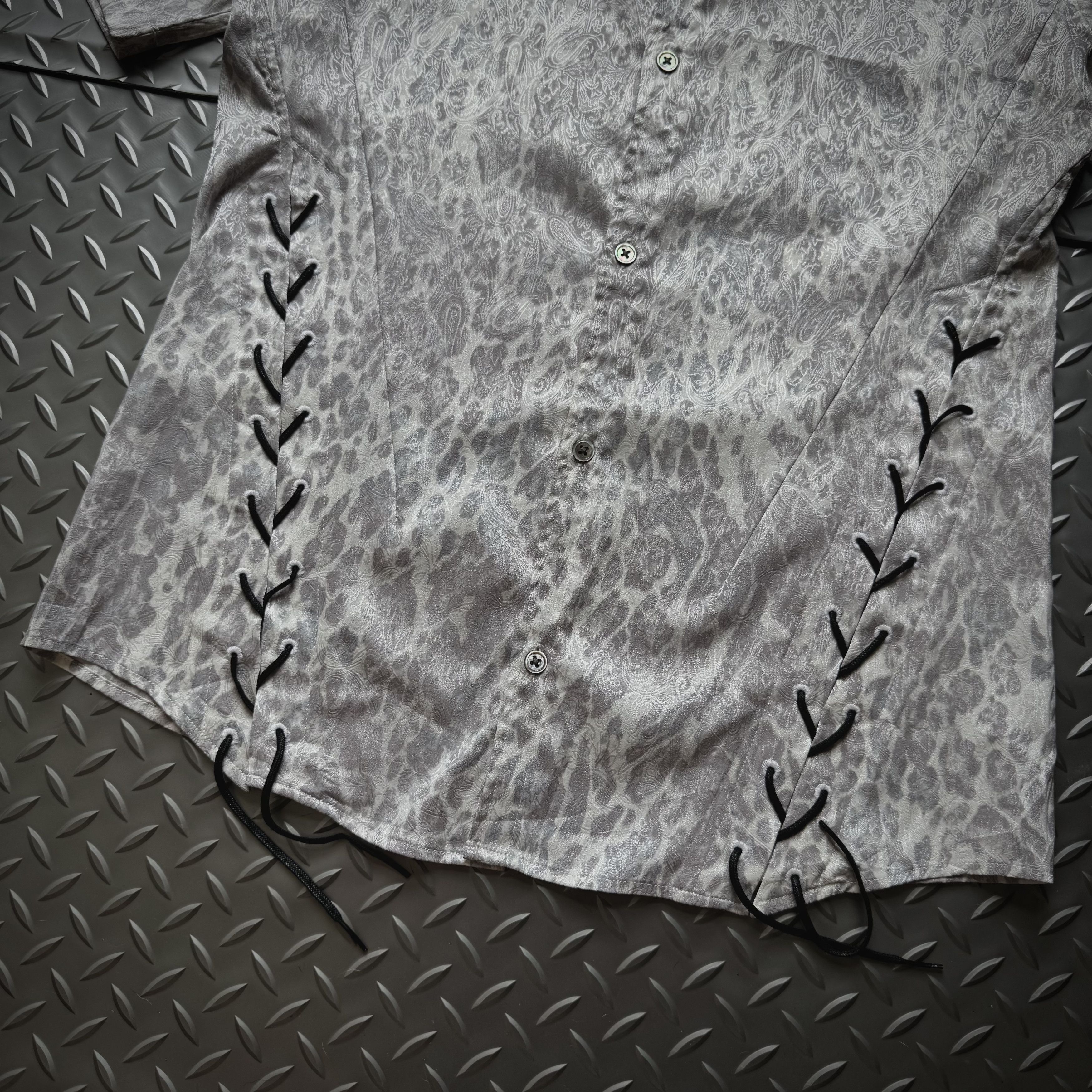 Tornado Mart Tornado Mart Lace-Up Pattern Shirt (Archive / Y2K) Size US L / EU 52-54 / 3 - 2 Thumbnail