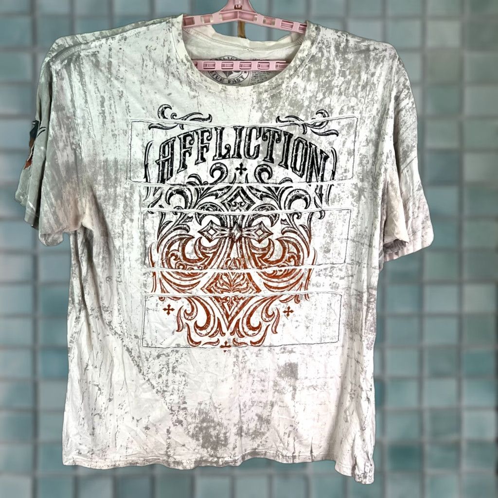 Affliction Affliction Live Fast Graphic T-Shirt Men 4XL White Blue Angels Stitch Biker Designer Skull Size US XXL / EU 58 / 5 - 1 Thumbnail