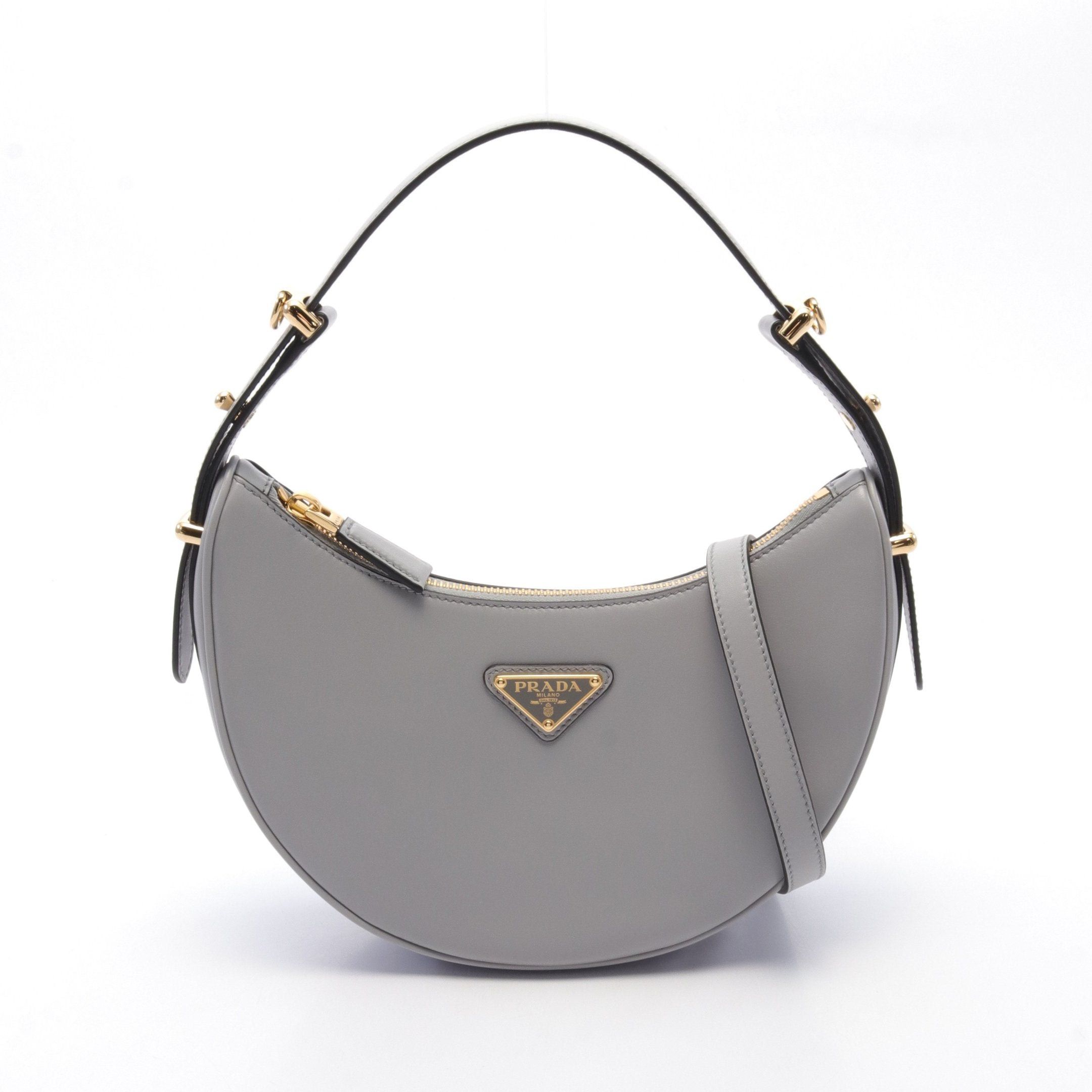 Prada Prada Soft Calf Arke Handbag Leather Light Blue Size ONE SIZE - 1 Thumbnail