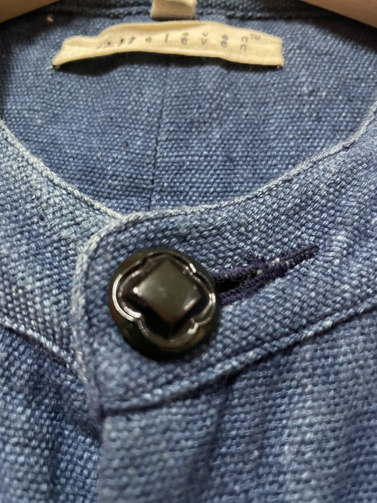 Le Grande Bleu (L.G.B.) Japanese Indigo Blue Mandarin Color Sashiko Navy Jacket WWII Size US S / EU 44-46 / 1 - 8 Thumbnail