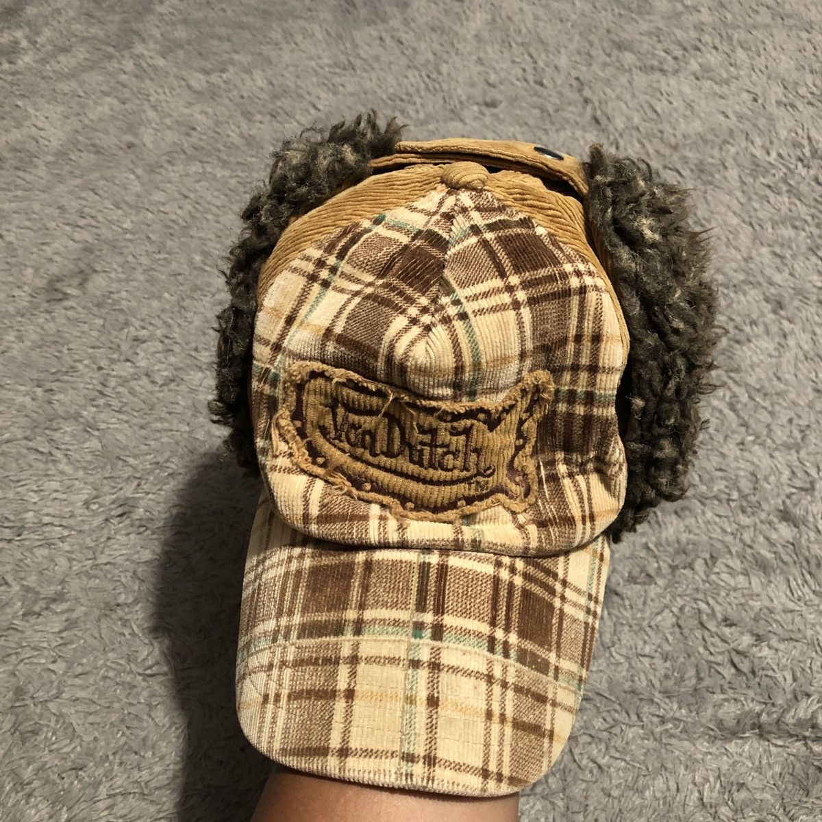 Vintage × Von Dutch 🔥last price🔥 VON DUTCH FAUX FUR CORDUROY CAP Size ONE SIZE - 2 Thumbnail