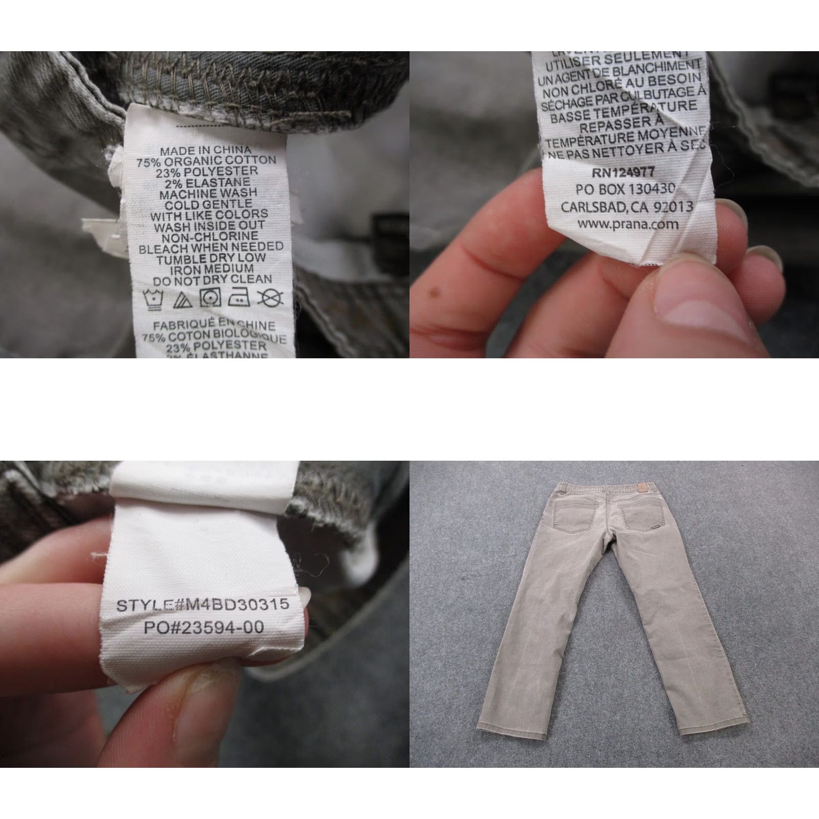 Prana prAna Pants Mens 32 x 30 Beige Slim Fit Denim Stretch Casual Straight Pants Size US 32 / EU 48 - 9 Thumbnail