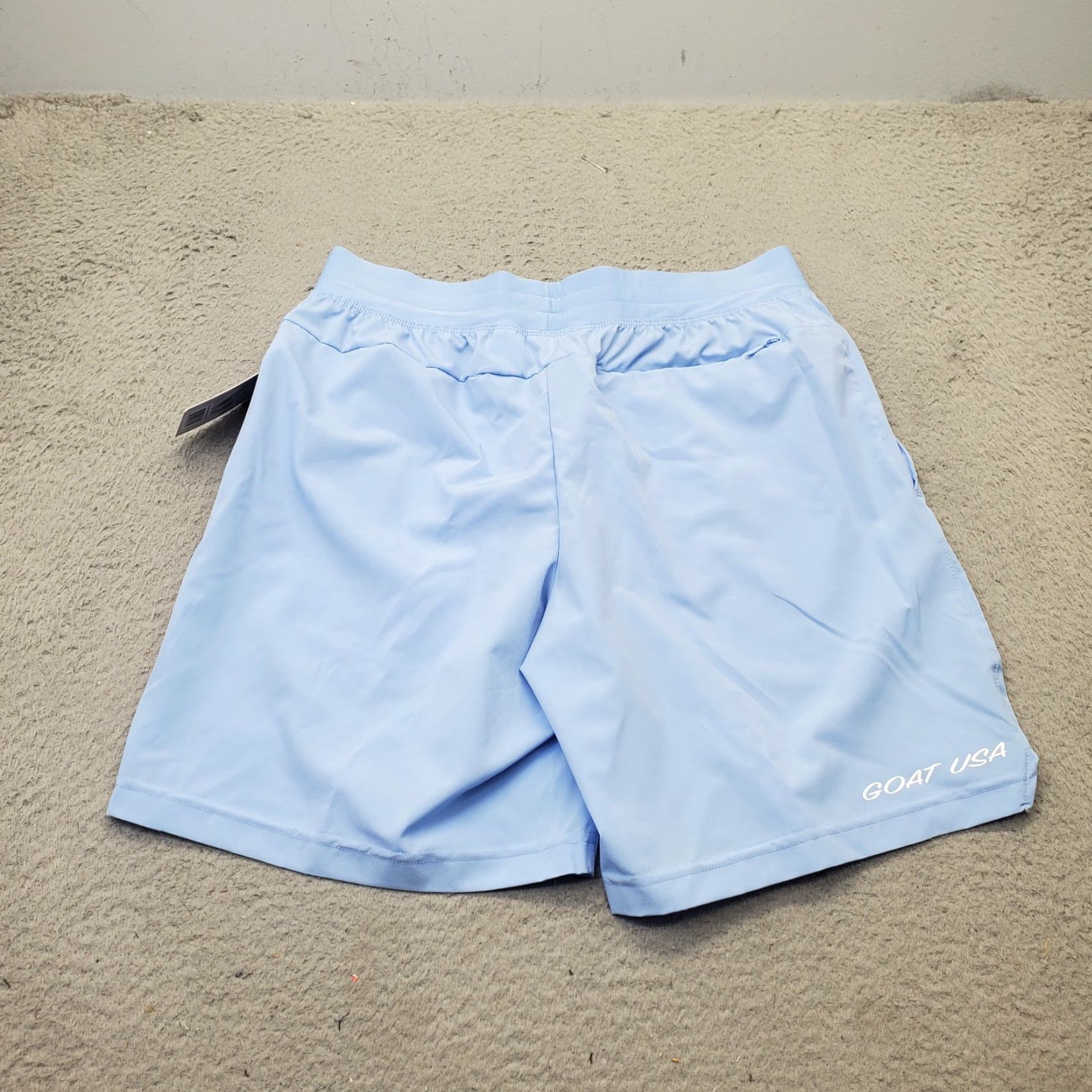 Vintage GOAT USA Shorts Womens M Blue Stretch Athletic Running Side Slit High Waist Size 32" / US 10 / IT 46 - 2 Thumbnail
