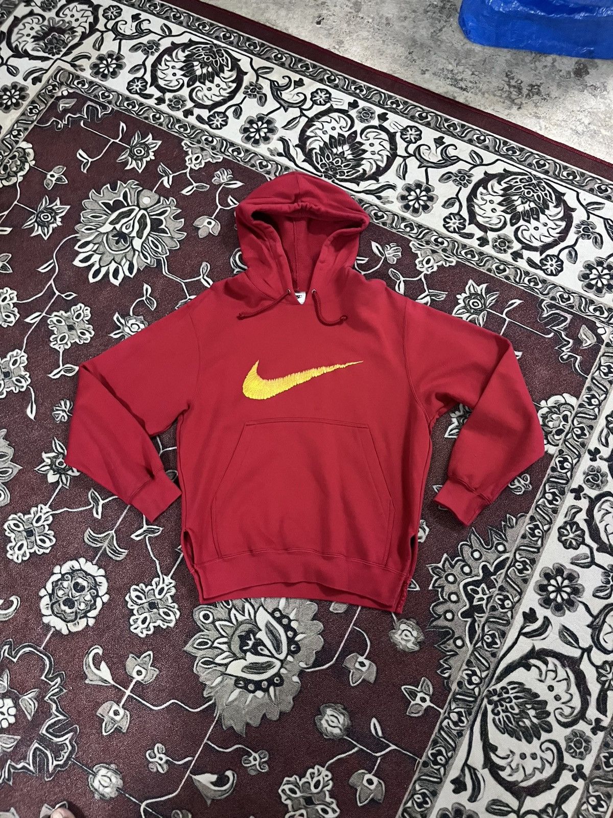 Nike × Vintage Vintage 90's Nike Crayon Big Swoosh Hoodie Size US M / EU 48-50 / 2 - 1 Thumbnail