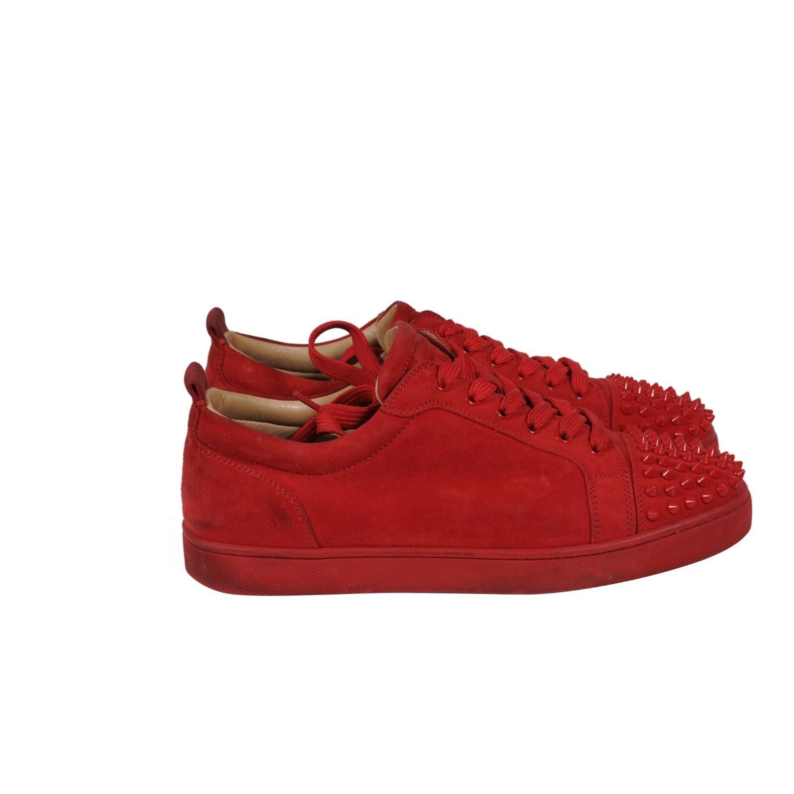 Christian Louboutin Louis Jr's Red Spike Suede Trainers Sneakers Low Top Size US 9 / EU 42 - 7 Thumbnail
