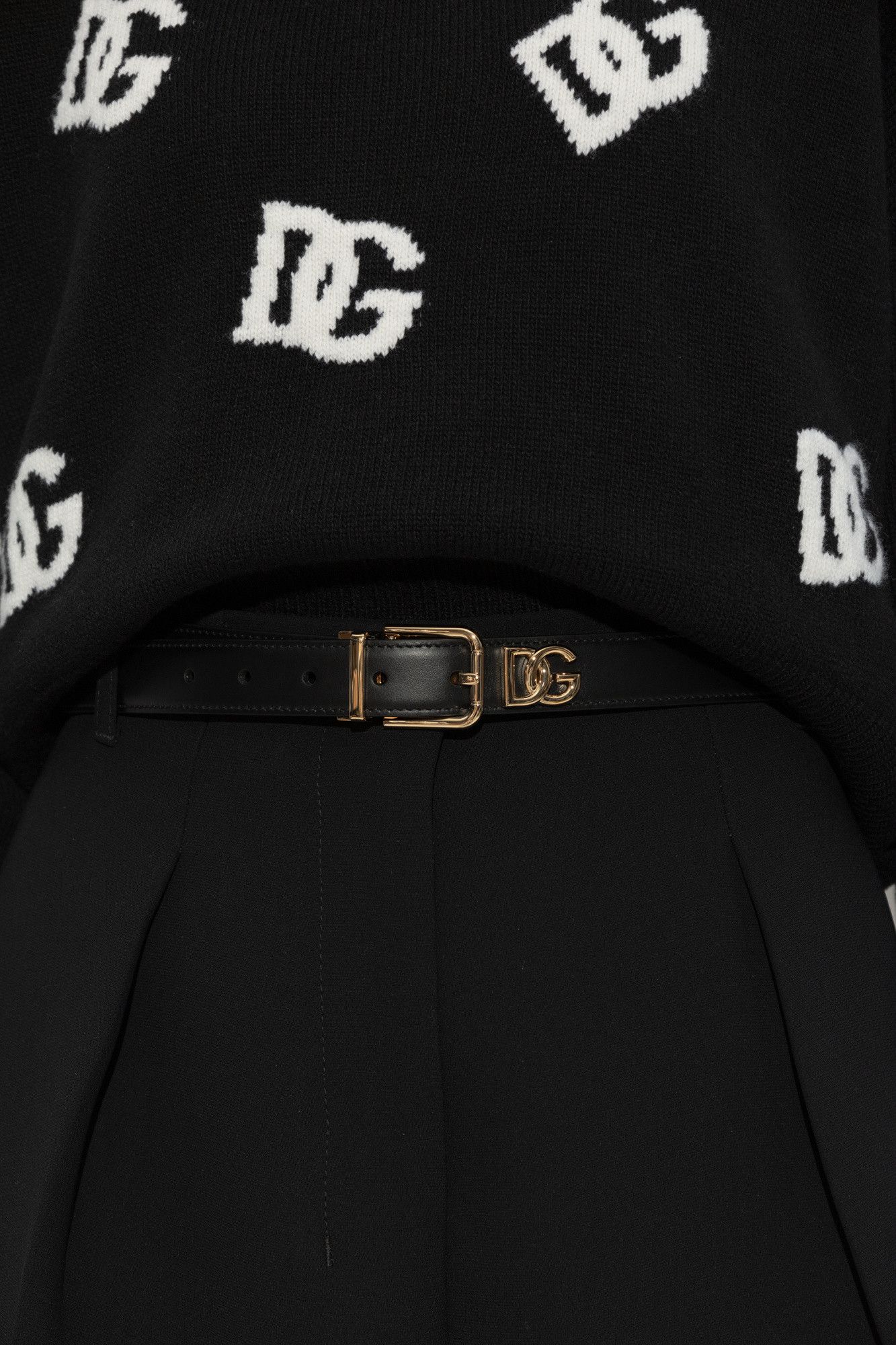 Dolce & Gabbana o1s22i1n0225 Size: 80 / Smooth Leather DG Belt in Black Size ONE SIZE - 2 Thumbnail