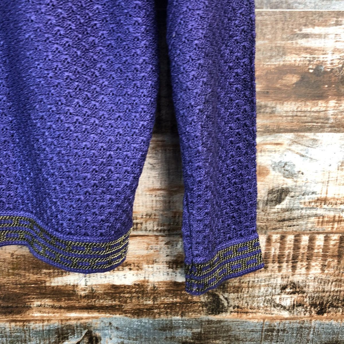 Japanese Brand Elegant Embroidery Purple Cardigan Knitwear #A2350 Size M / US 6-8 / IT 42-44 - 16 Thumbnail