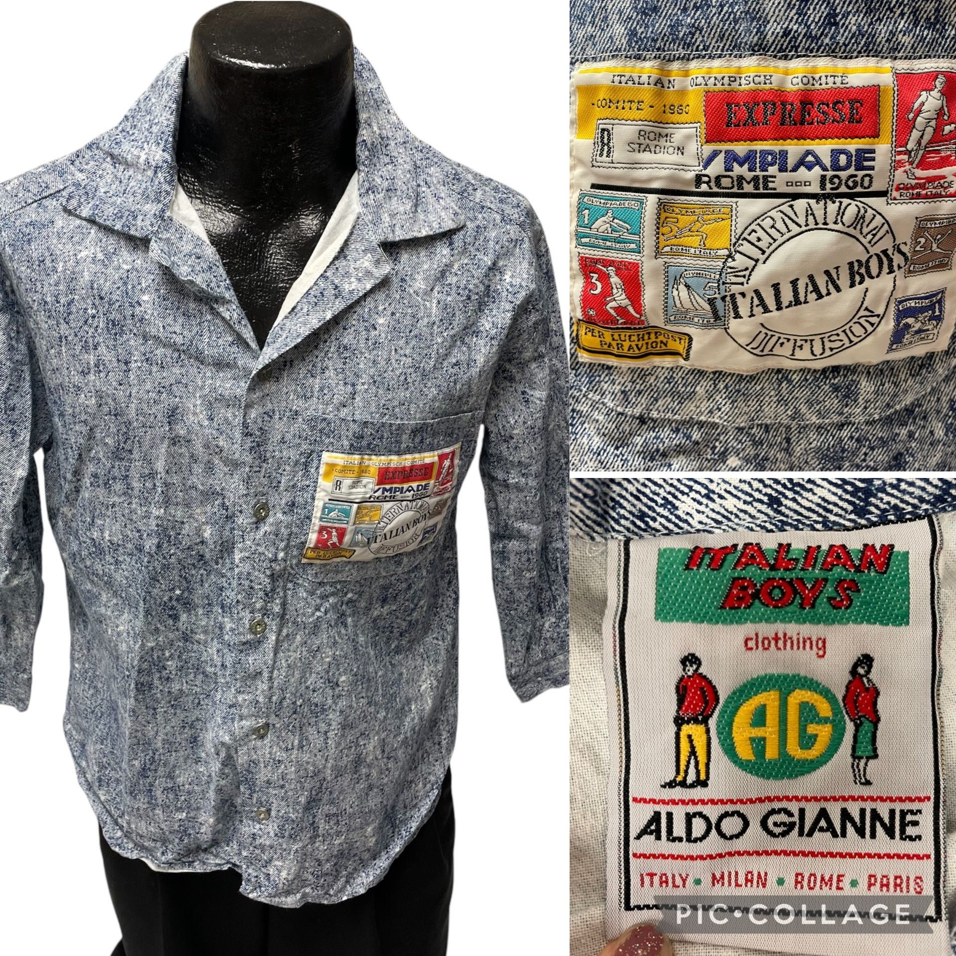 Other Vtg Italian Boys Aldo Gianne STONE WASH Streetwear Shirt Size US S / EU 44-46 / 1 - 1 Thumbnail