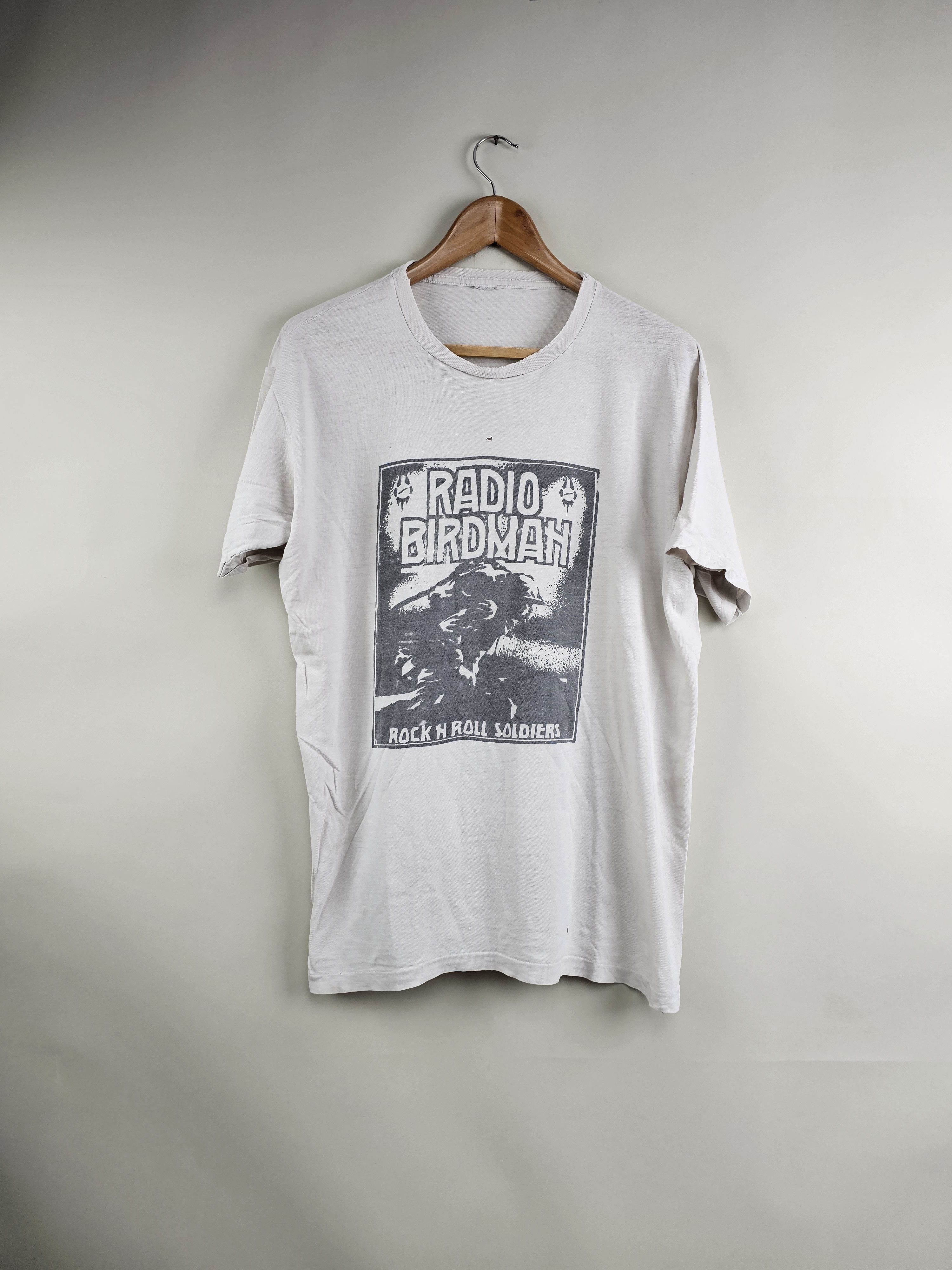 Image of Band Tees x Rock Tees 80's Radio Birdman Rock N Roll Soldiers Punk Rock XL 22" 28" in White, Men's