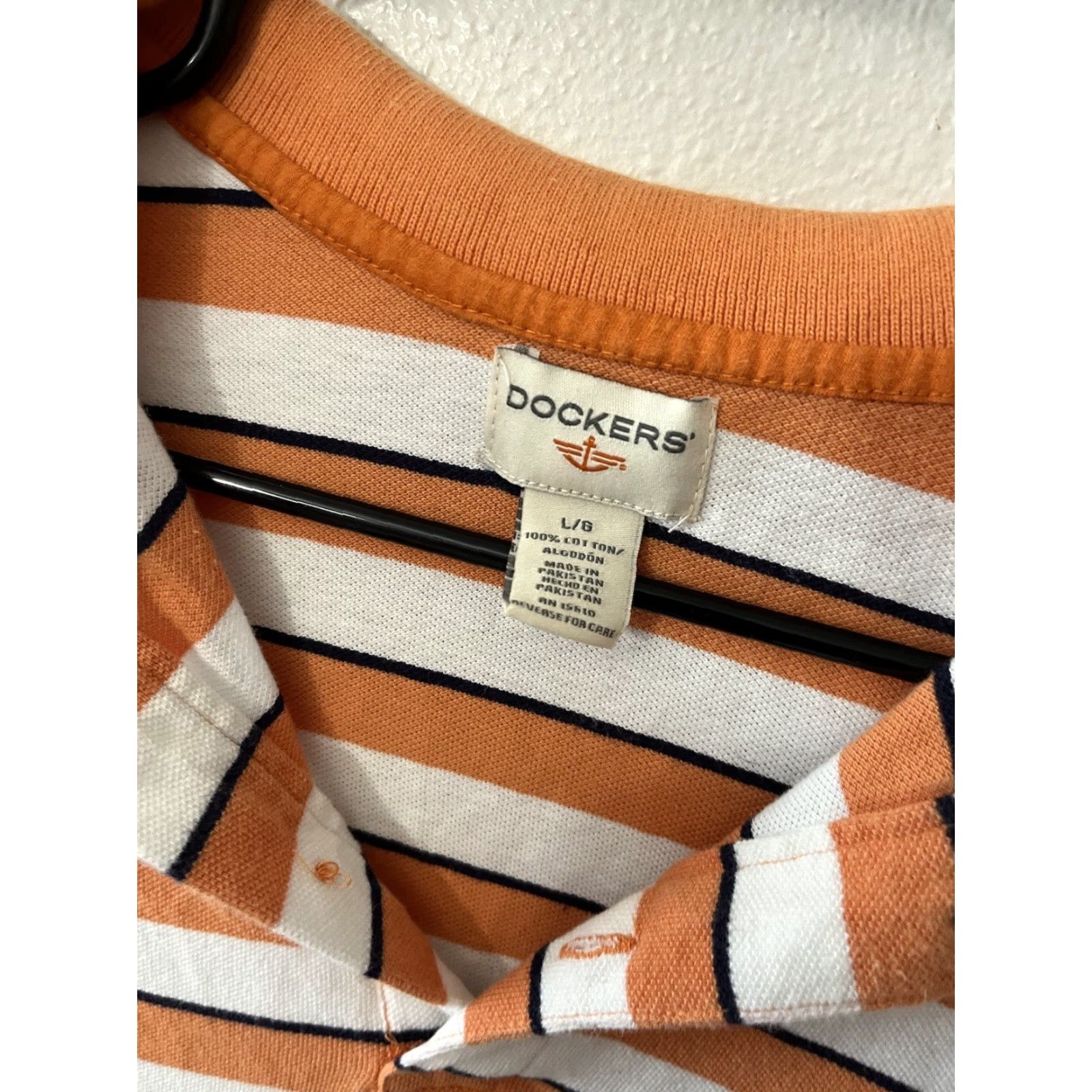 Dockers Dockers Polo Shirt Golf Orange Striped Mens Short Sleeve Classic Casual Size US L / EU 52-54 / 3 - 3 Thumbnail
