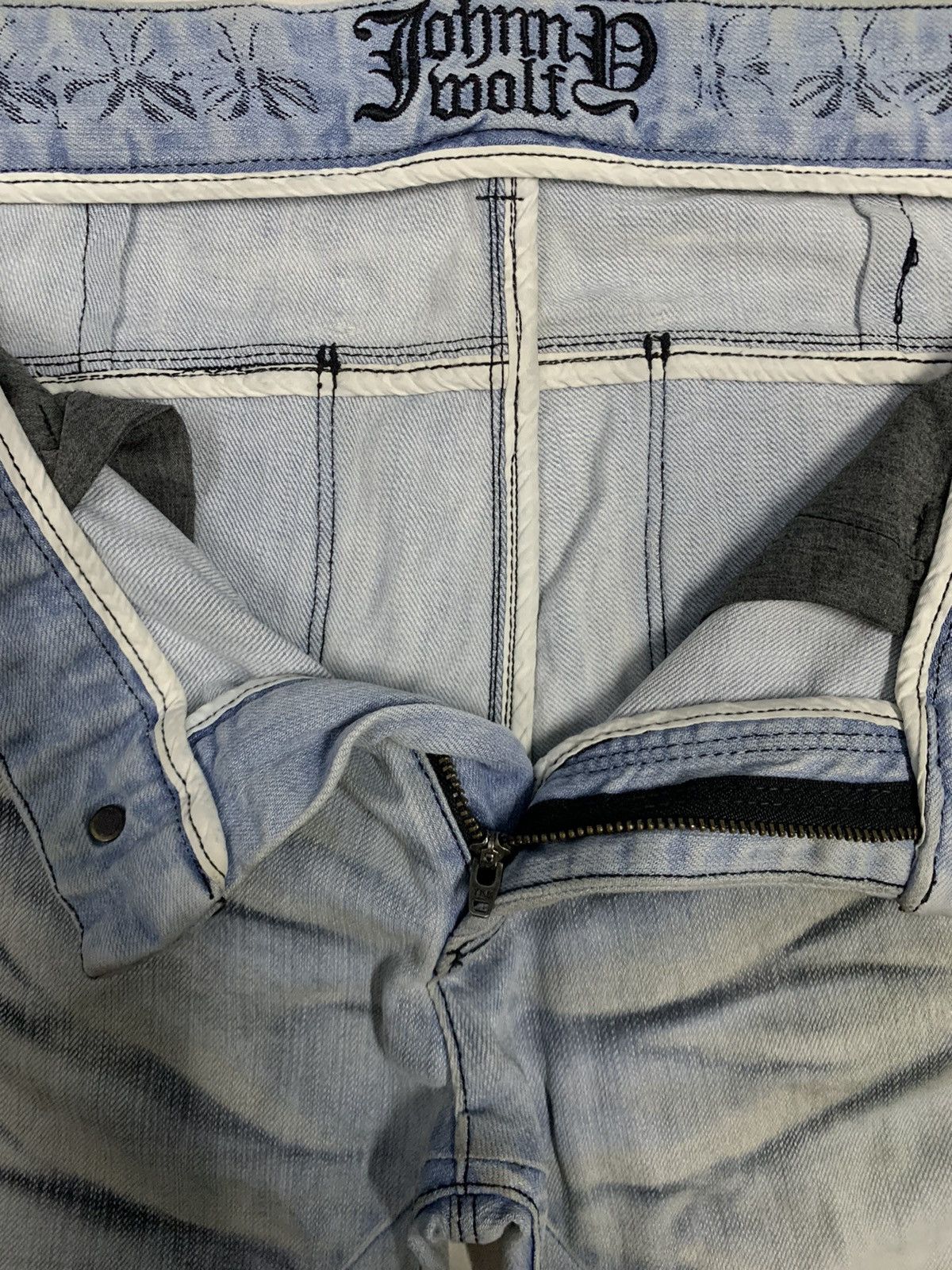 14th Addiction × Japanese Brand × Seditionaries ‼️RARE‼️Japanese Brand Johny Wolf Thrashed Mud Wash Punk Jeans Size US 31 - 5 Thumbnail
