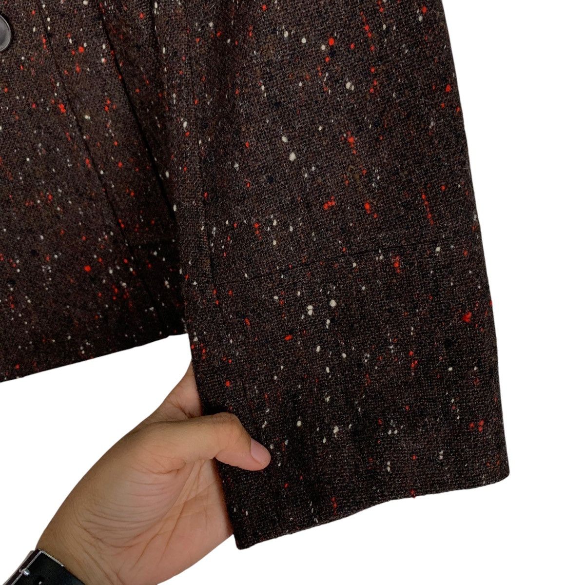 Japanese Brand RELACHER Flecked Wool Double Breasted Coat #2739-C123 Size S / US 4 / IT 40 - 8 Thumbnail