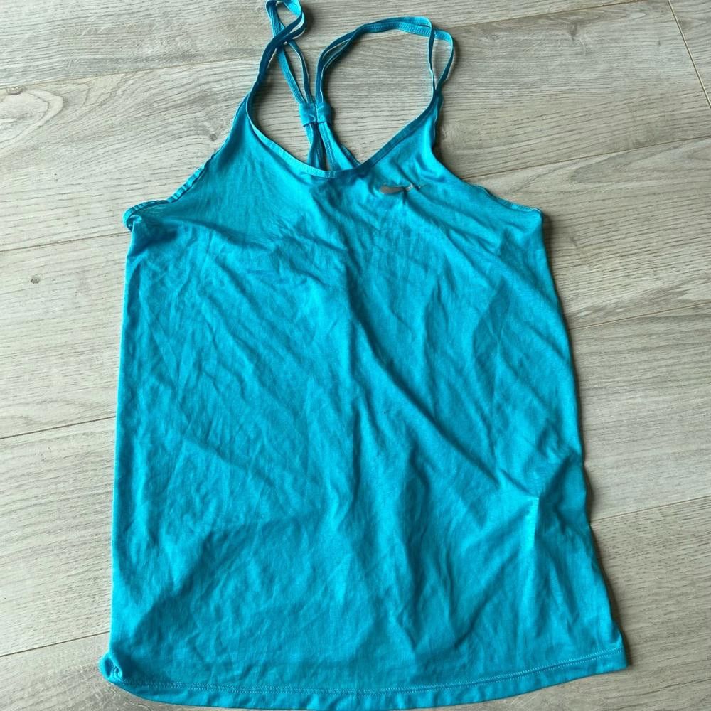 Designer Stylish Aqua Blue Strappy Tank Top Size M / US 6-8 / IT 42-44 - 1 Thumbnail