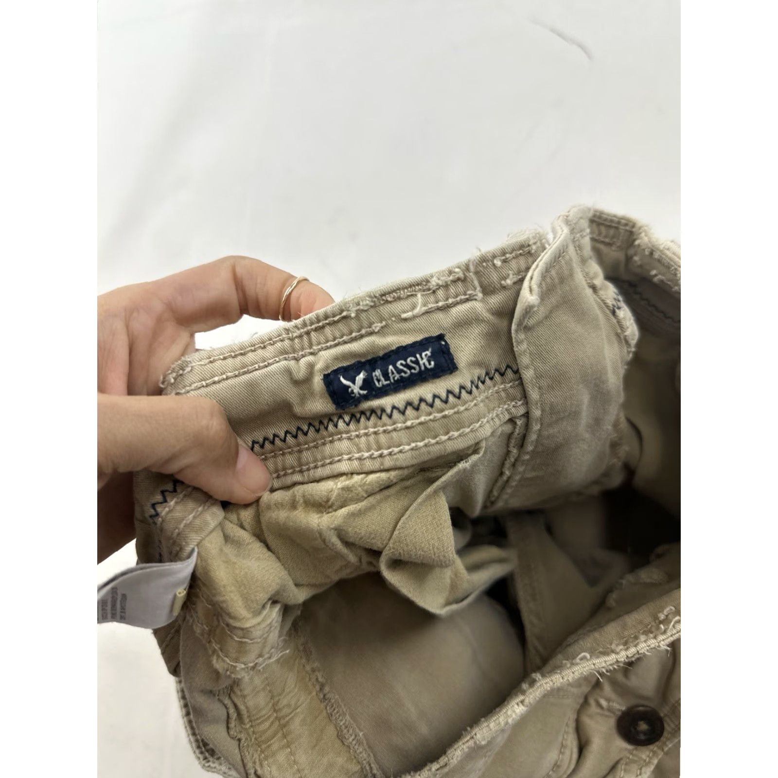 American Eagle Outfitters VINTAGE American Eagle Cargo Shorts Mens 28 Khaki Classic Y2K Casual Size US 28 / EU 44 - 5 Thumbnail