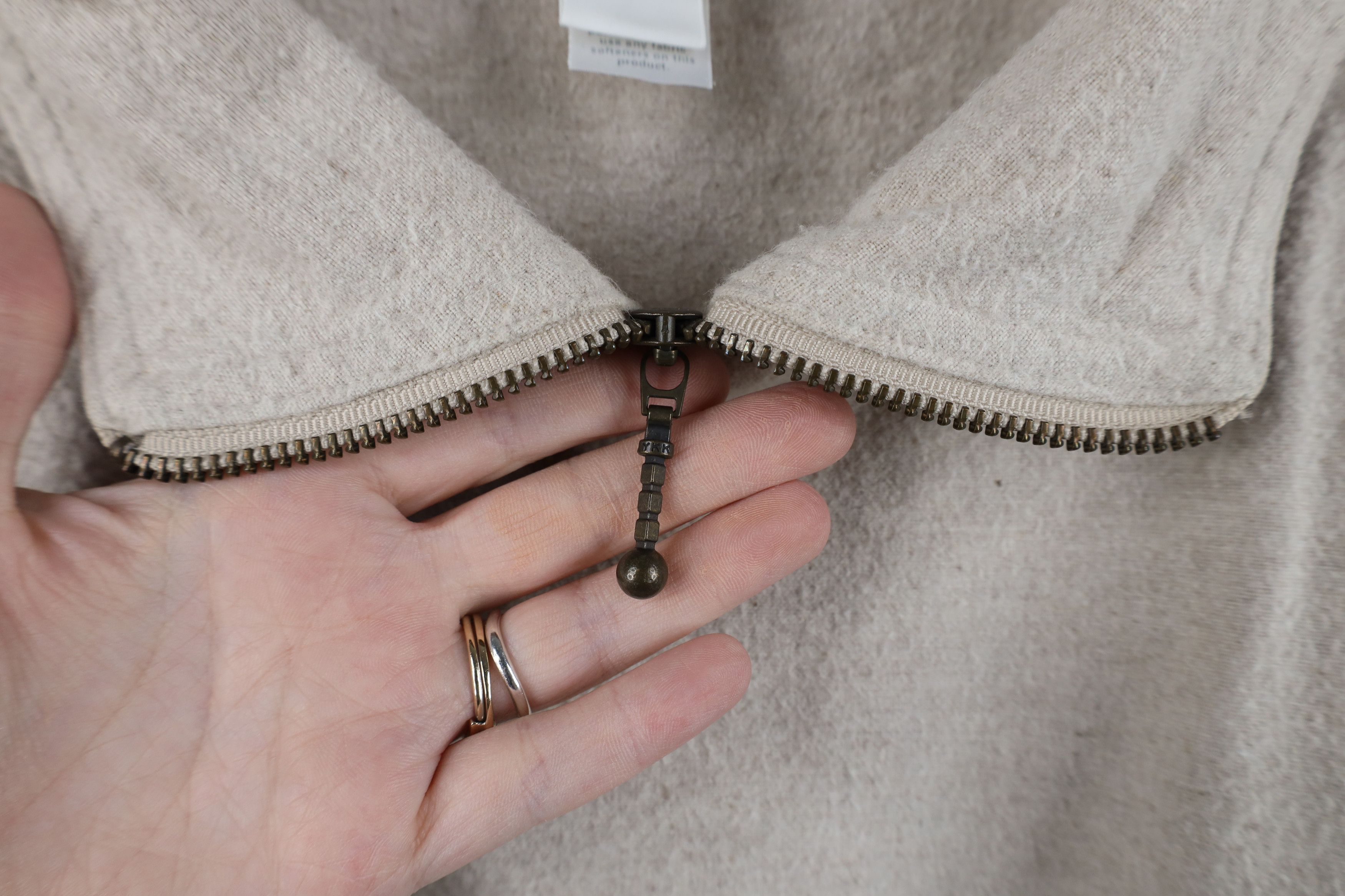 Lands' End Vintage 90s Lands End Chamois Cloth Half Zip Sweater USA Size M / US 6-8 / IT 42-44 - 5 Thumbnail