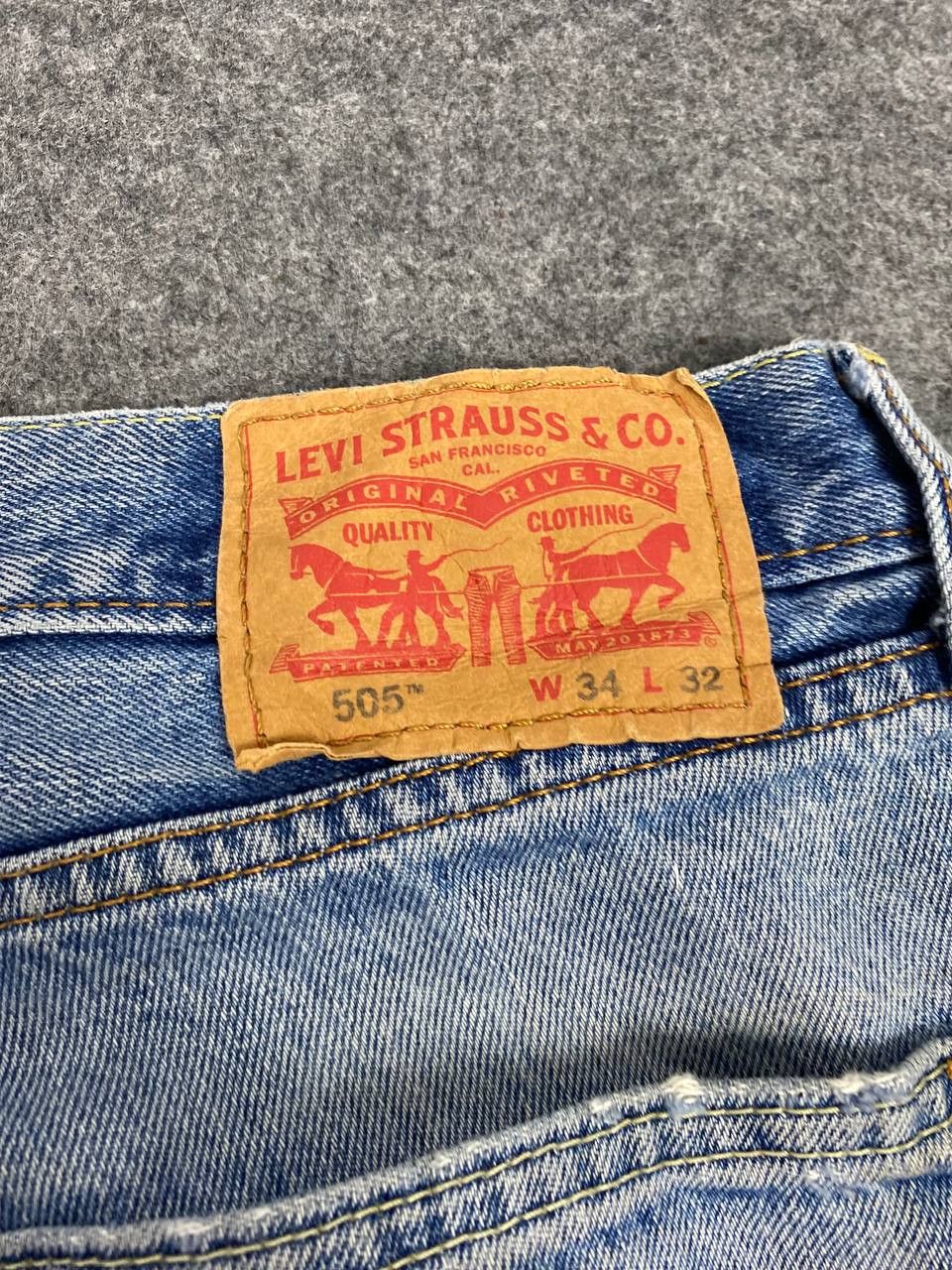 Levi's levis 505 relaxed fit distressed denim nice design Size US 36 / EU 52 - 7 Thumbnail