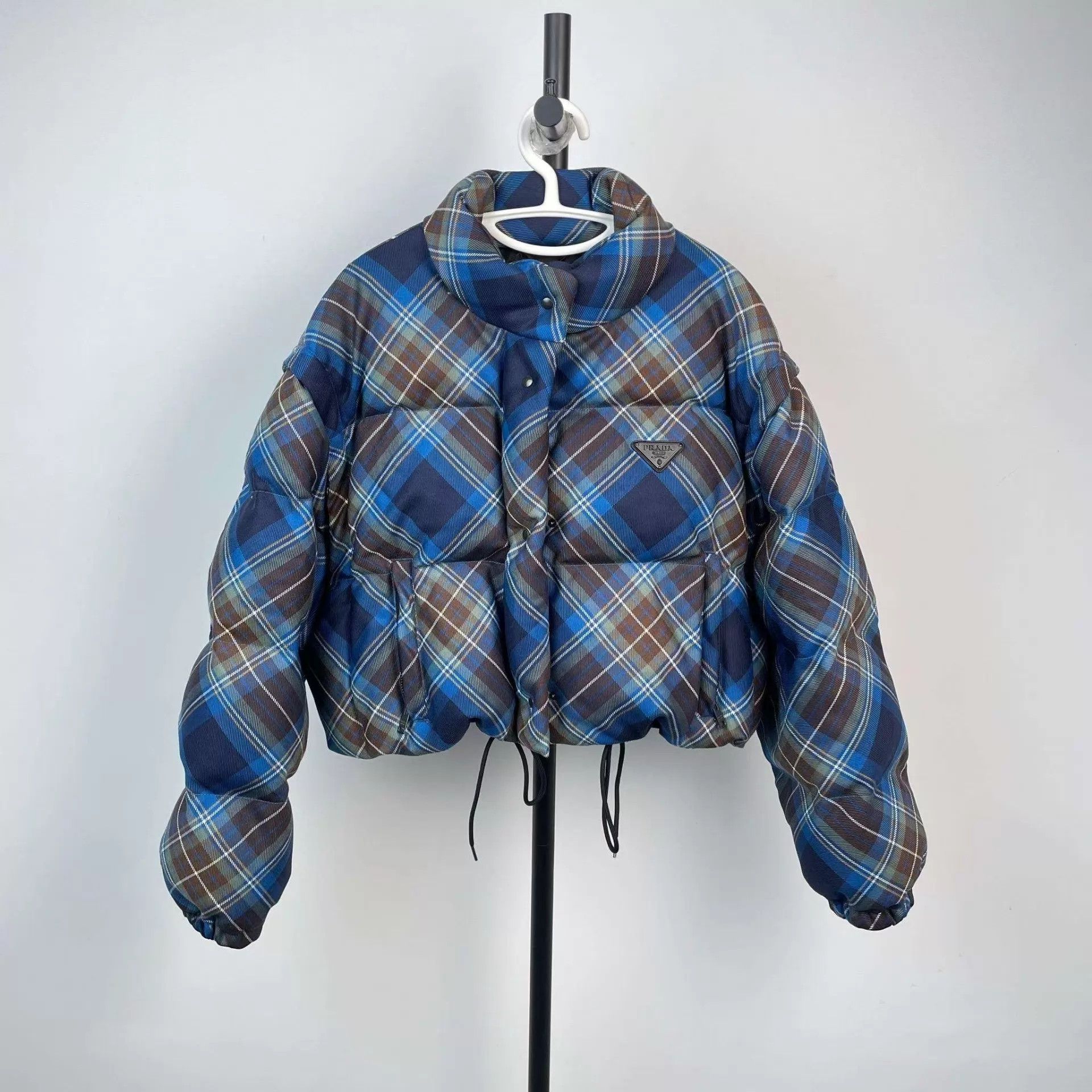 Prada Prada 95 New Blue Check Down Jacket 42 Size M / US 6-8 / IT 42-44 - 1 Thumbnail