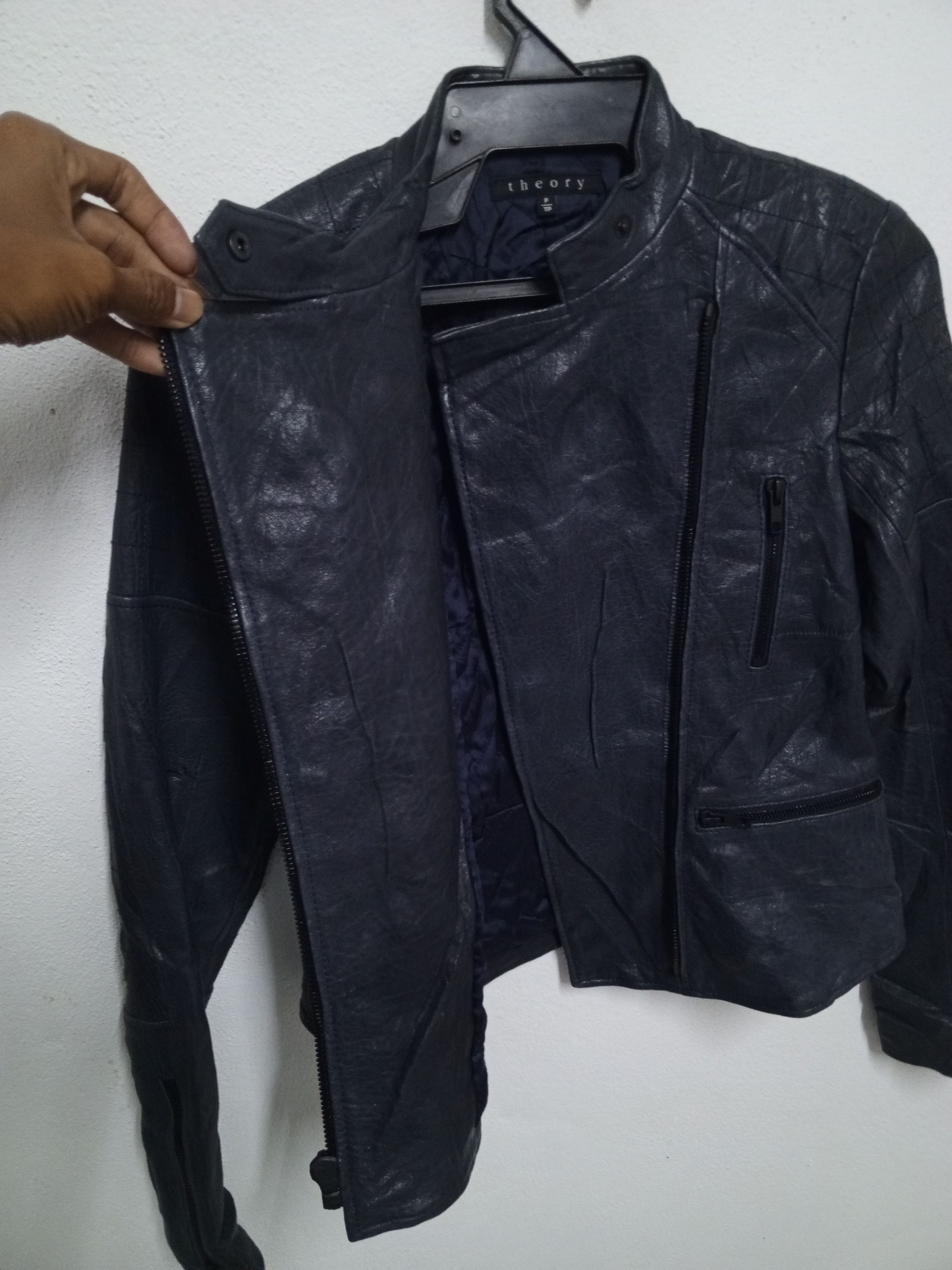 Theory 2012 Theory jacket leather Rider sheep rare Size XS / US 0-2 / IT 36-38 - 12 Thumbnail