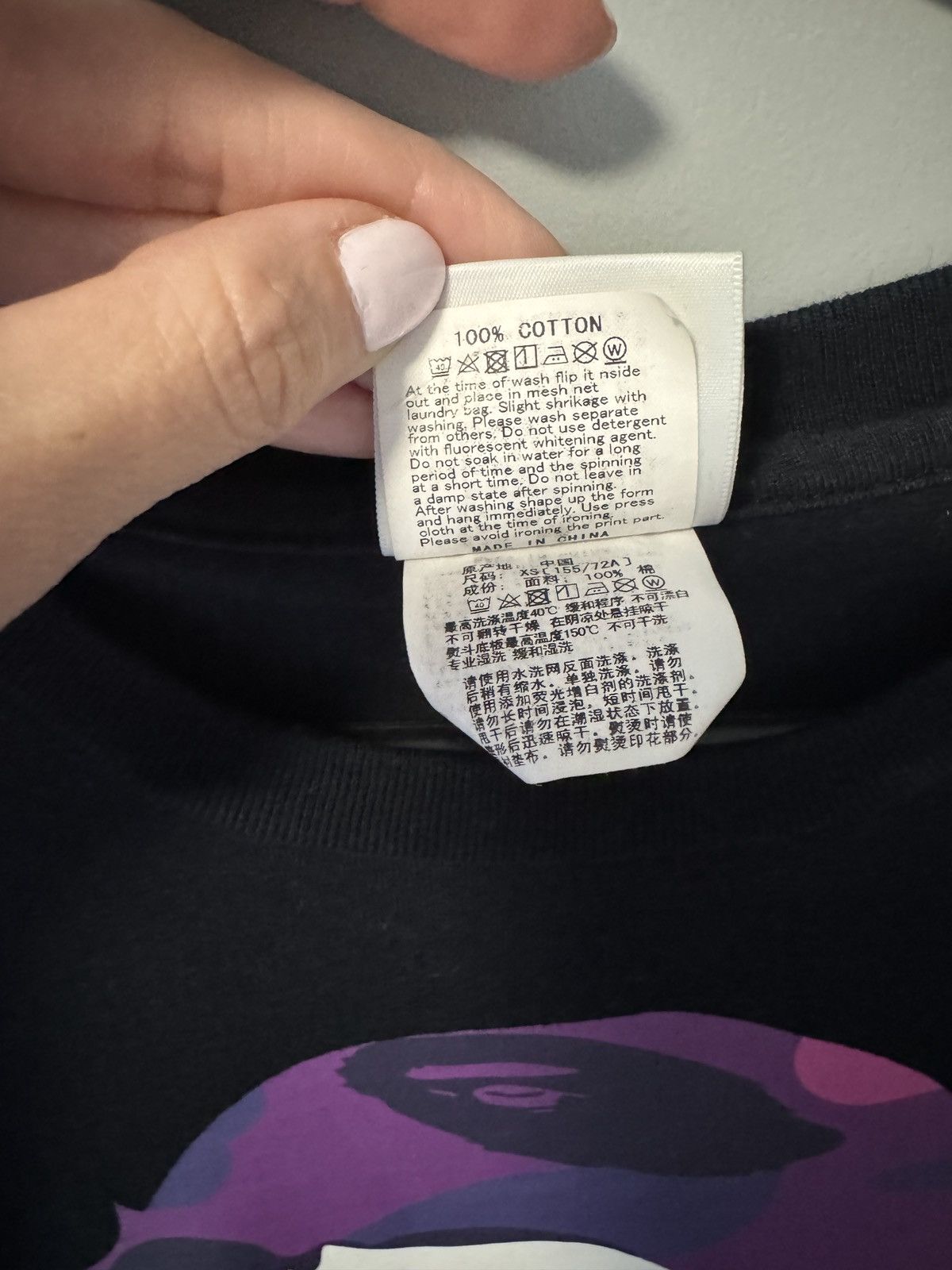 Bape Long sleeve Bape tee in black with purple camo ape head Size XS / US 0-2 / IT 36-38 - 5 Thumbnail