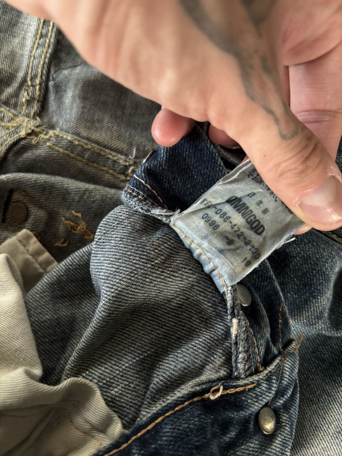 OMNIGOD Vintage Omnigod distressed selvedge denim Size US 33 - 8 Thumbnail
