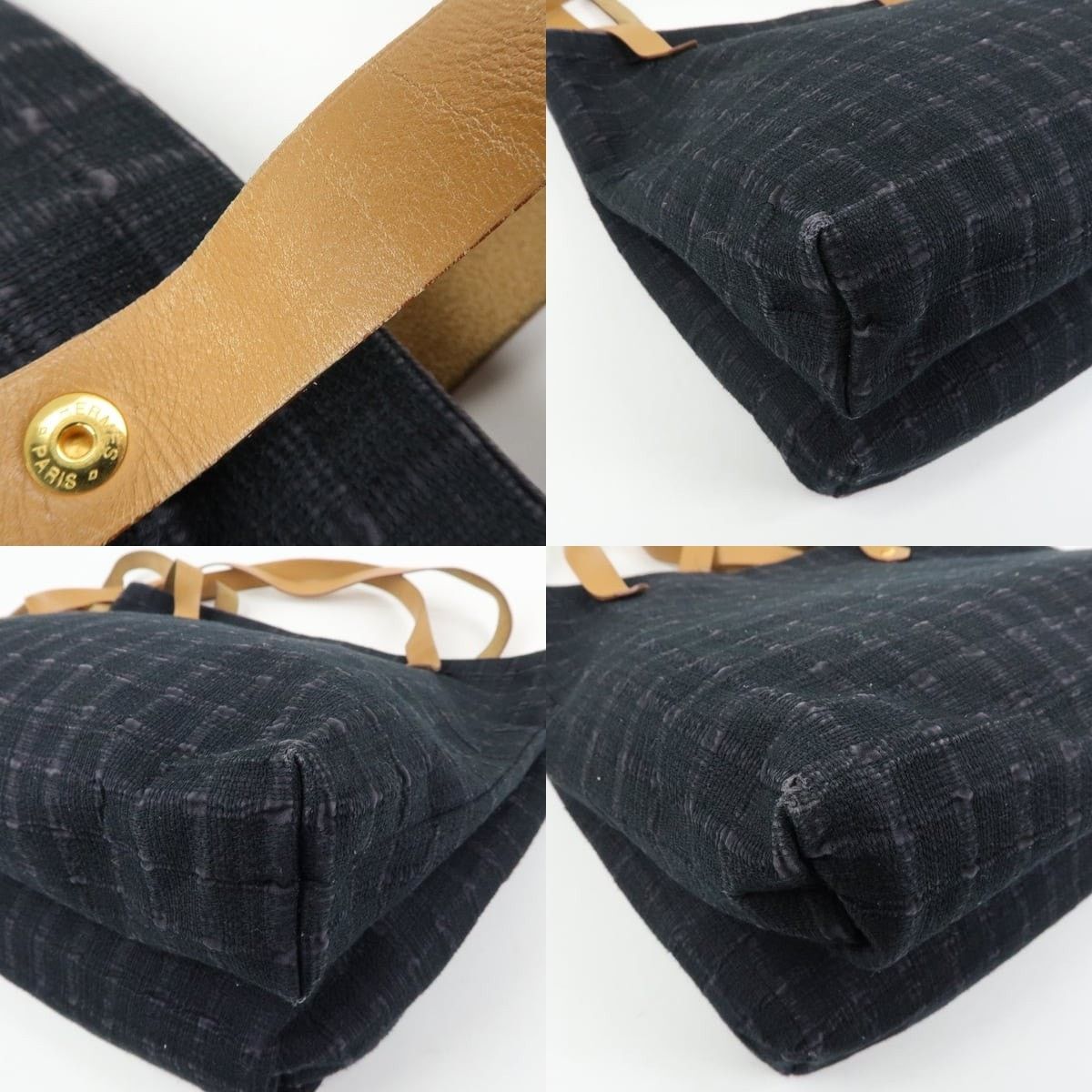 Hermes Hermes Amedaba Cabas de Poche Cotton Canvas & Leather Tote Size ONE SIZE - 4 Thumbnail