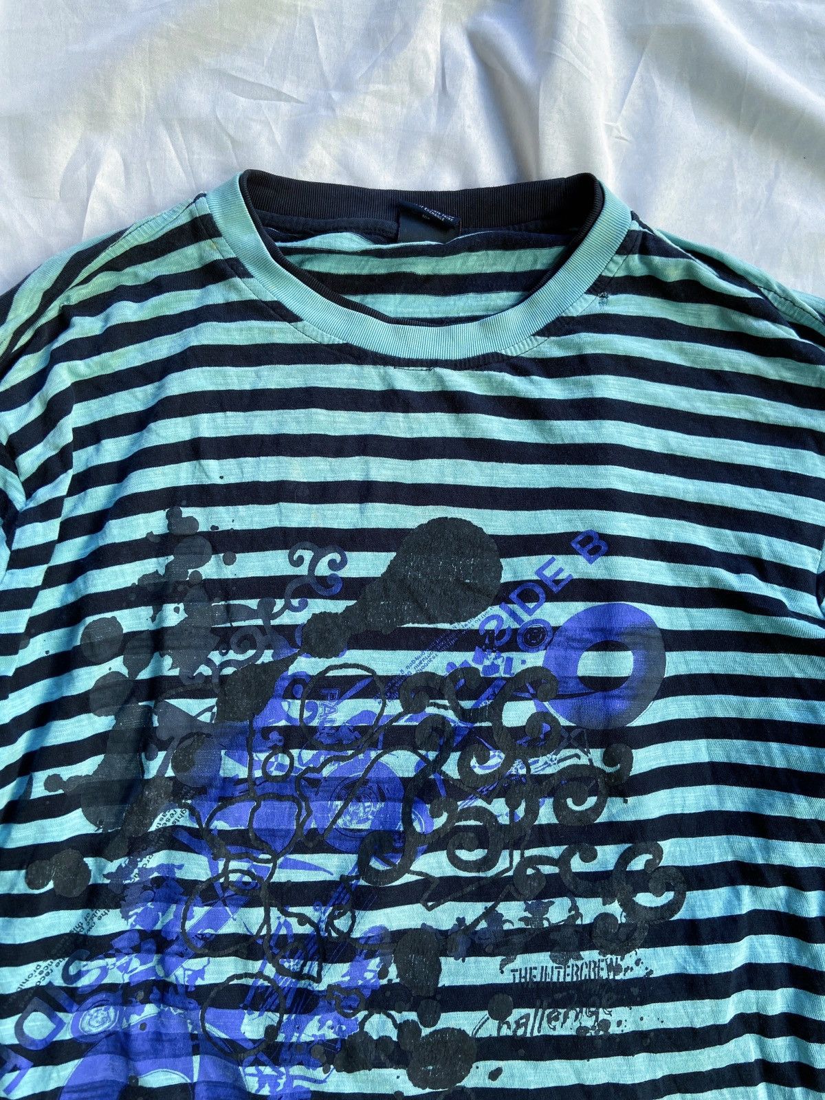 Hysteric Glamour DOUBLE LAYER INTERCREW DISTRESSED STRIPED ART ​LONG SLEEVE Size US L / EU 52-54 / 3 - 6 Thumbnail
