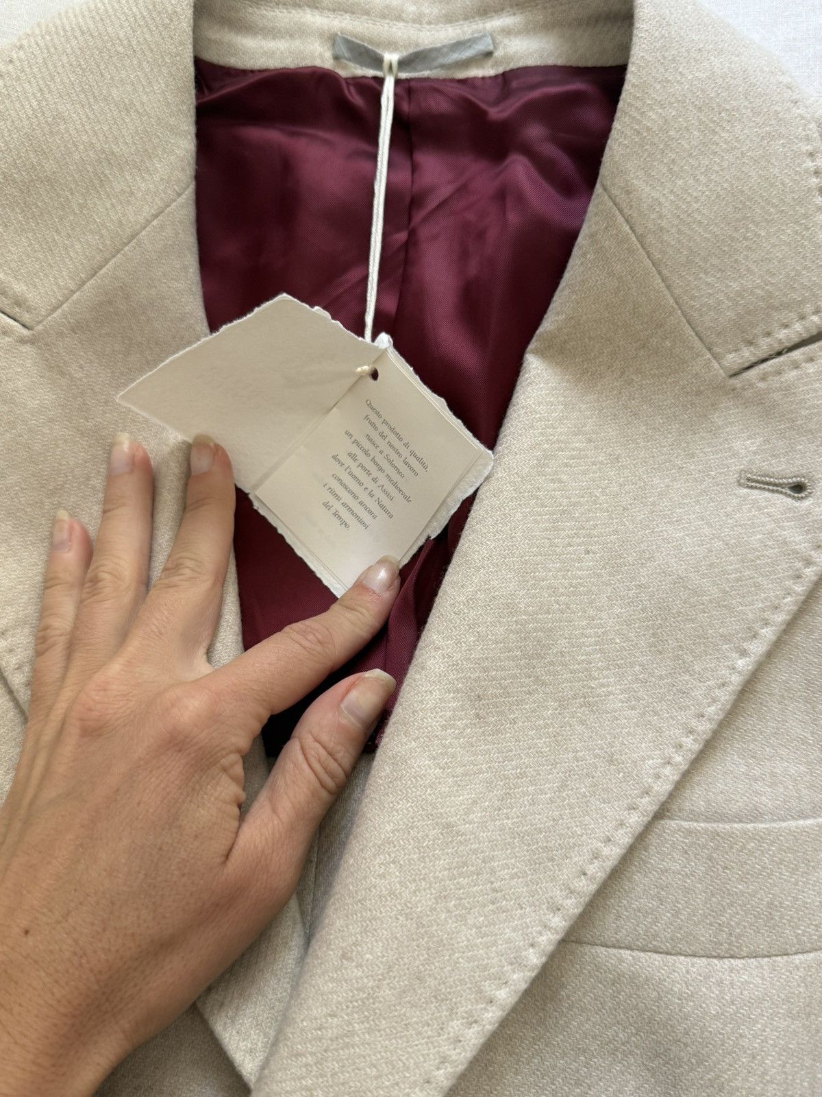 Brunello Cucinelli Brunello cucinelli creme blazer Size 48S - 5 Thumbnail