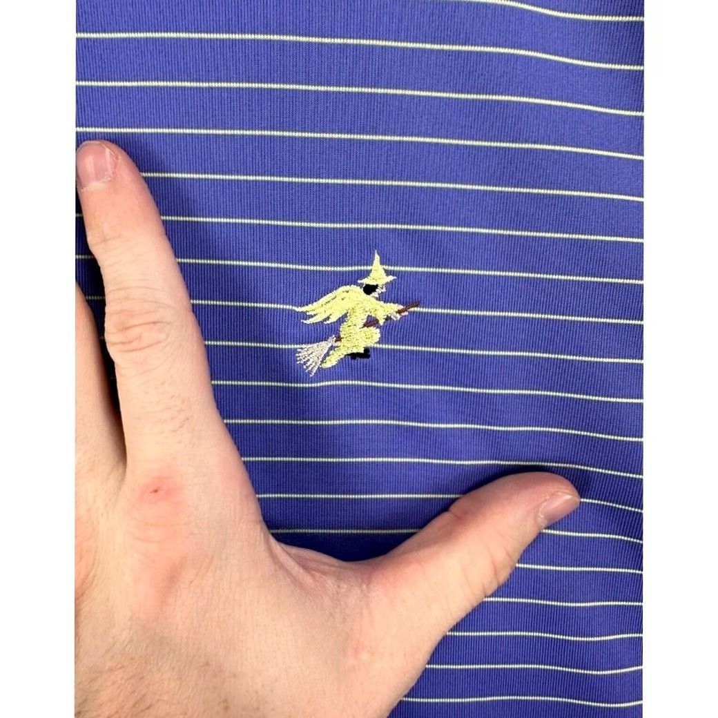 Vintage Donald Ross Polo Shirt Adult Large Purple Yellow Striped Golf Rugby Mens Size US L / EU 52-54 / 3 - 5 Thumbnail