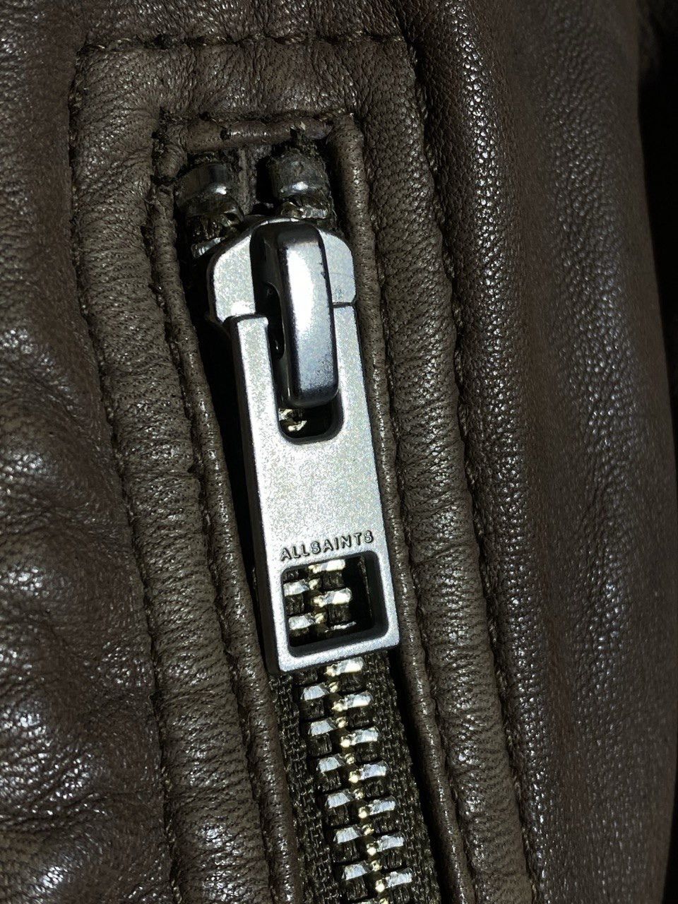 Allsaints All Saints Cropped Biker Leather Jacket Brown Size S / US 4 / IT 40 - 7 Thumbnail