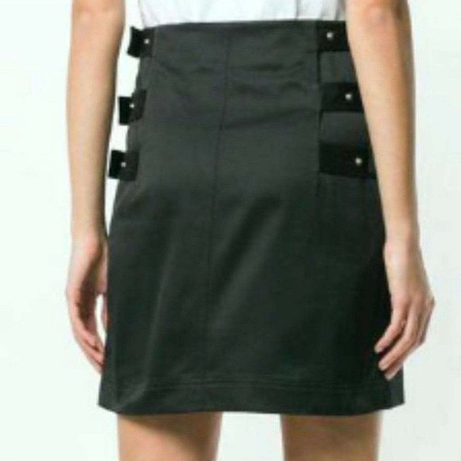 Helmut Lang Helmut Lang buckle straight skirt black size 8 Size 30" / US 8 / IT 44 - 8 Thumbnail
