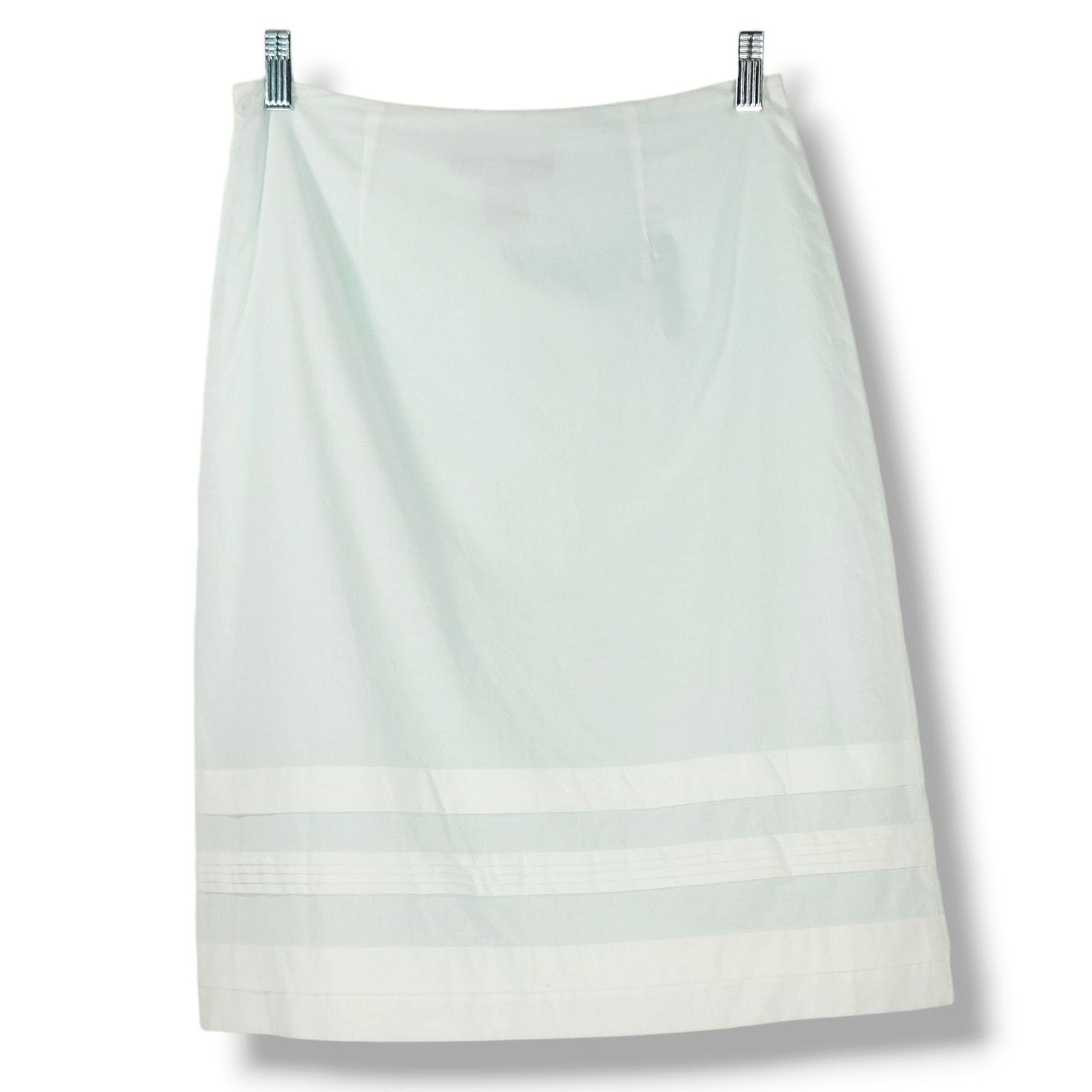 Express Express Embroidered Floral Border Skirt Light Blue White 3/4 Size 27" / US 4 / IT 40 - 2 Thumbnail