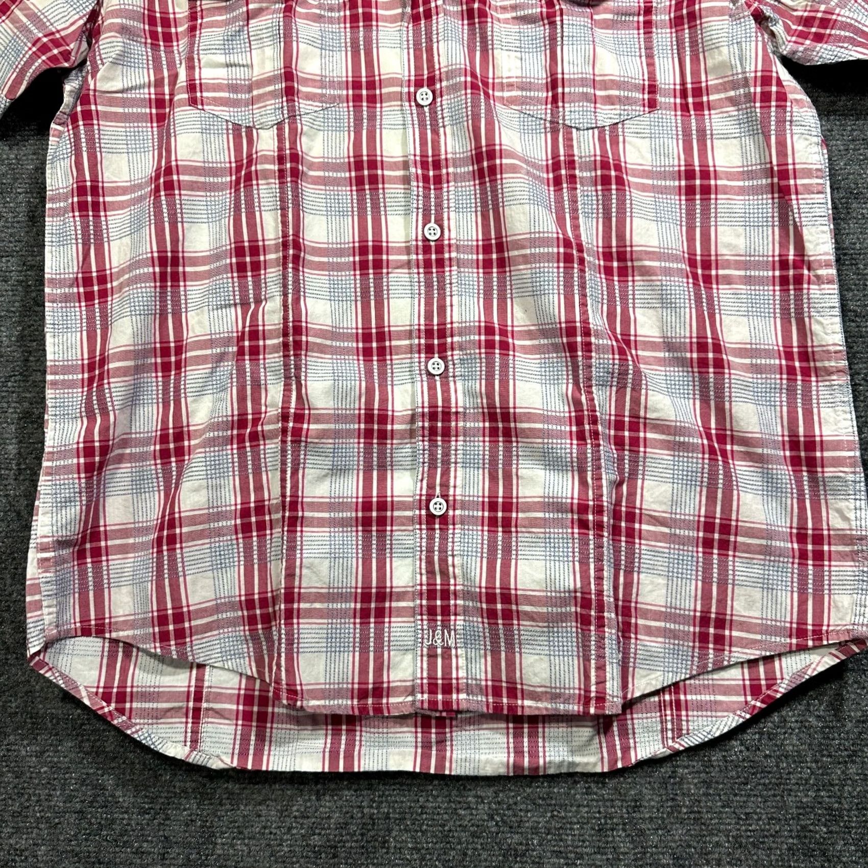Johnston & Murphy Johnston & Murphy Shirt Mens Medium Plaid Cotton Short Sleeve Button Up Pockets Size US M / EU 48-50 / 2 - 2 Thumbnail