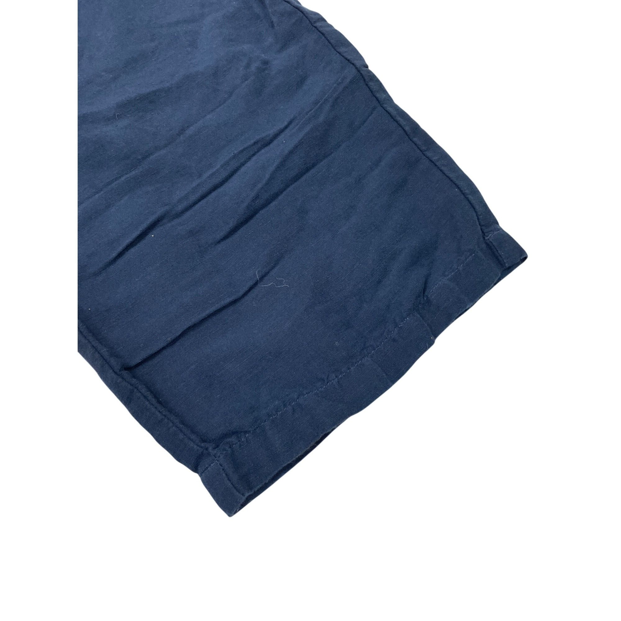 Cubavera Cubavera Womens Blue Linen Blend Drawstring Wide Leg Pants S Size 24" / US 00 / IT 34 - 2 Thumbnail