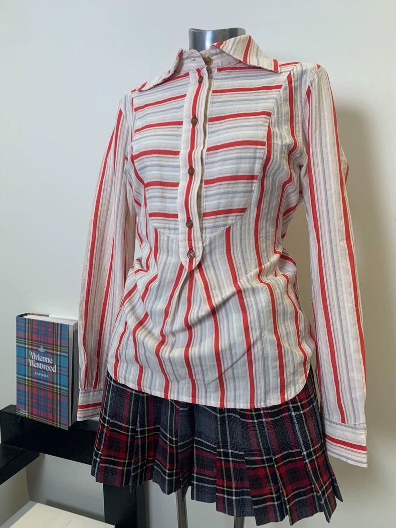 Vivienne Westwood Vivienne Westwood size2 Red striped shirt Size M / US 6-8 / IT 42-44 - 1 Thumbnail