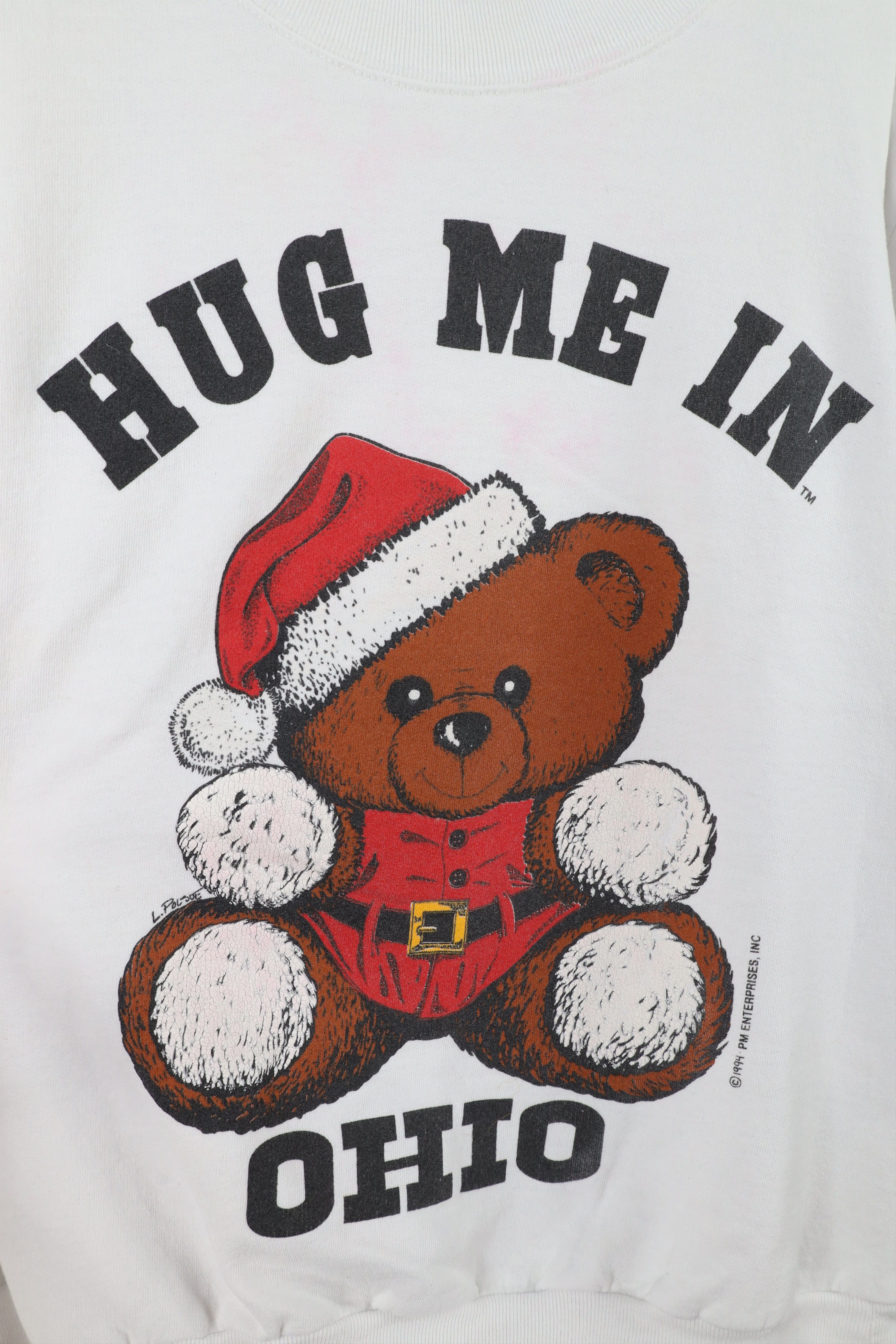 Vintage Vintage 90s Hug Me In Ohio Teddy Bear Christmas Sweatshirt Size S / US 4 / IT 40 - 4 Thumbnail