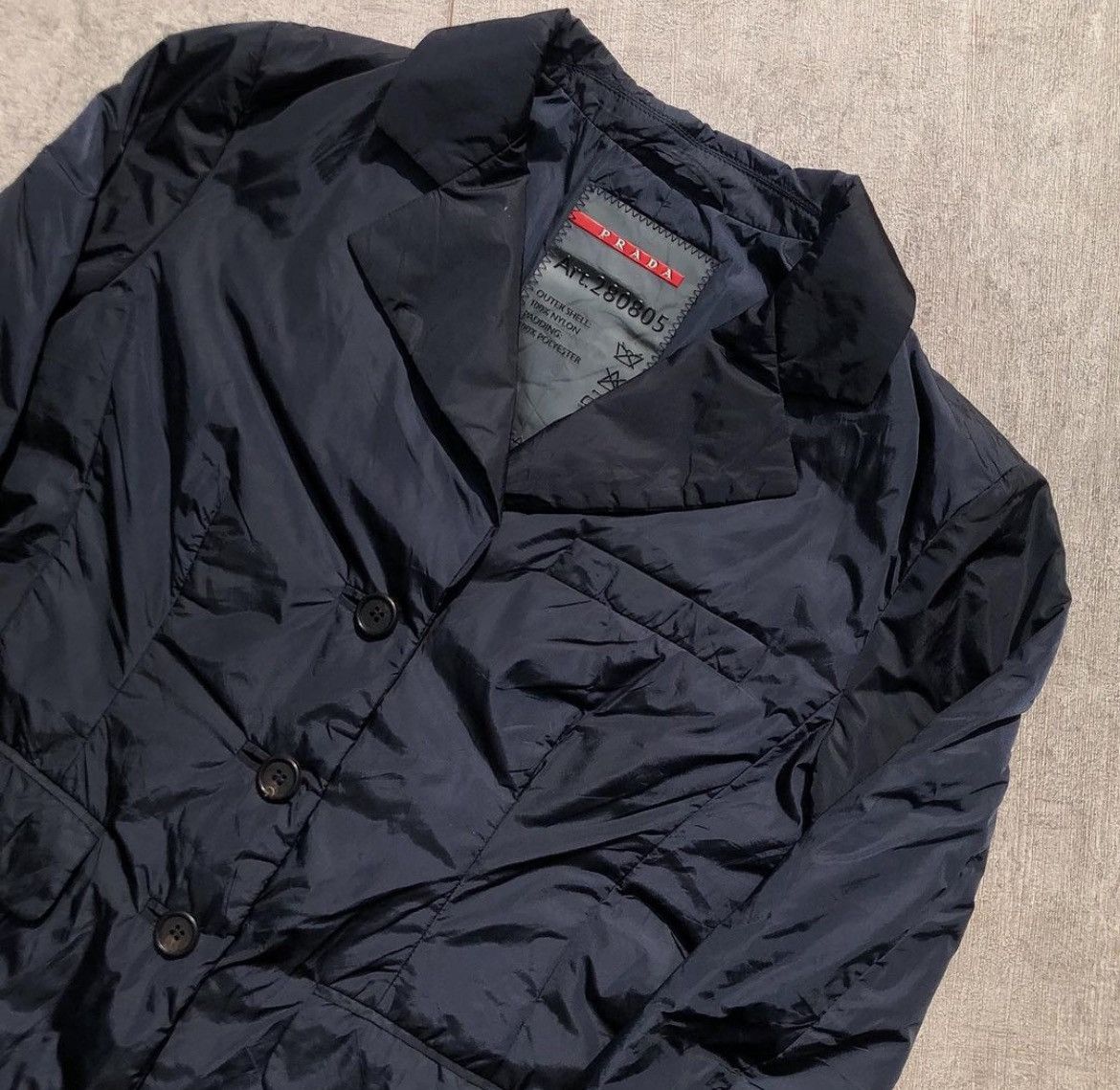 Prada × Vintage 1990s Prada Nylon Padded Button Blazer Jacket 
